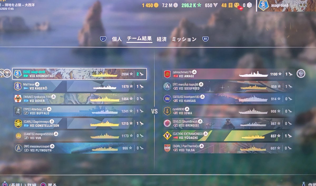 don23818156's tweet photo. 精度と貫通力、そして駆逐の護衛を果たす為なら隠蔽なんて要らんよ。どうせ撃てばバレるし撃たれる事に意味がある大巡だから
#wowslegends https://t.co/WlaniG8tXH