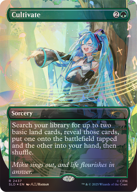 xxhachisan's tweet photo. マジック・ザ・ギャザリング 『Magic: The Gathering “Secret Lair Commander Deck: Hatsune Miku”』にて
【耕作/Cultivate】のイラストを担当いたしました。
よろしくお願いいたします🌼✨
https://t.co/7KFIQdGmEV

#mtgjp #初音ミク https://t.co/7eS2nzeBPX