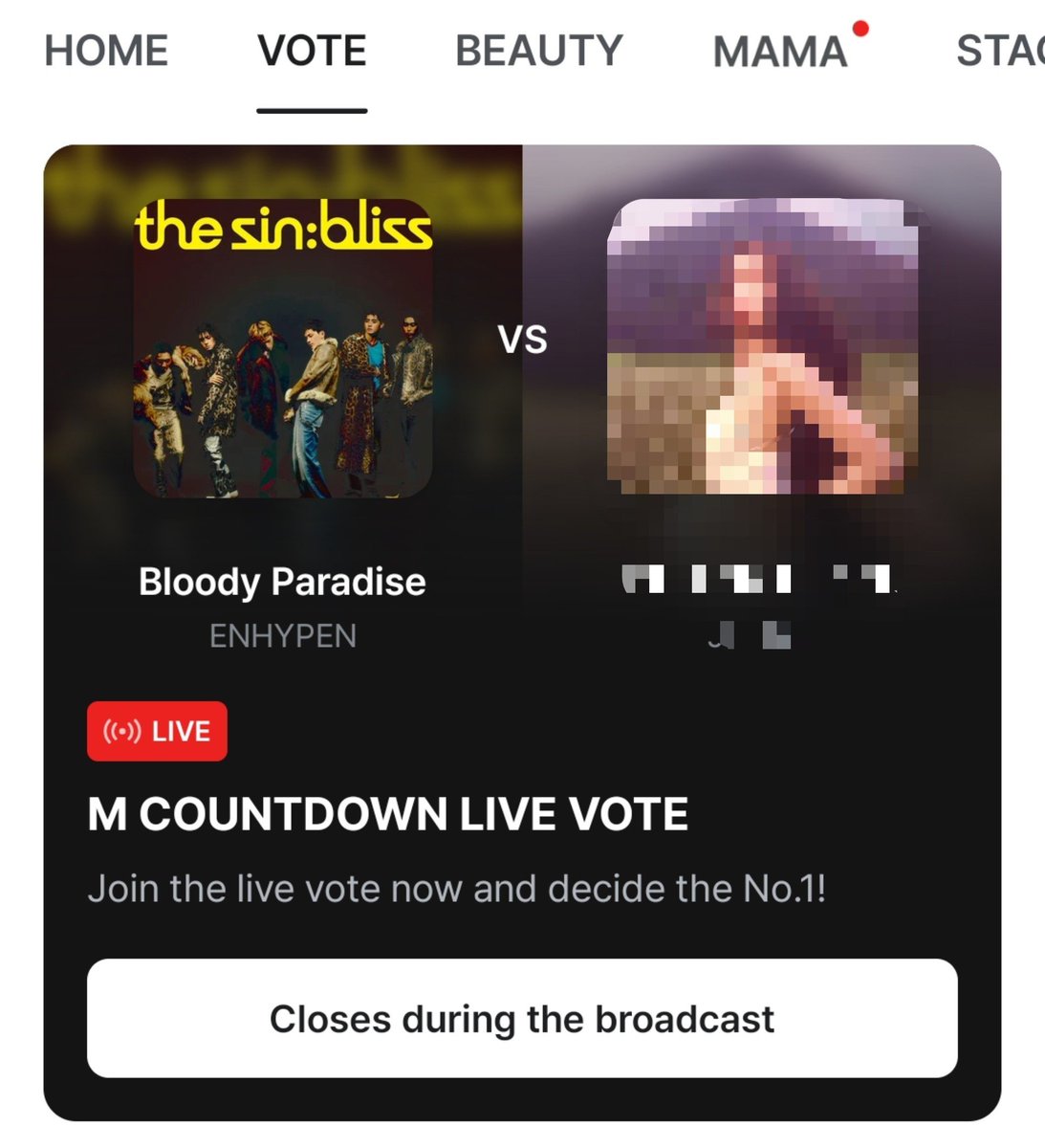 ENHYPENVT's tweet photo. [🗳] MNET PLUS | MCOUNTDOWN LIVE VOTE

M COUNTDOWN LIVE VOTE IS NOW OPEN!

We're fighting for a Triple Crown 👑👑👑

Cast all your votes now and encourage other ENGENEs to vote. Every vote matters!

📍Live vote Score: 1,000
🗳 https://t.co/jUpoNKTaGC

@ENHYPEN_members @ENHYPEN https://t.co/XIXvpYaqym