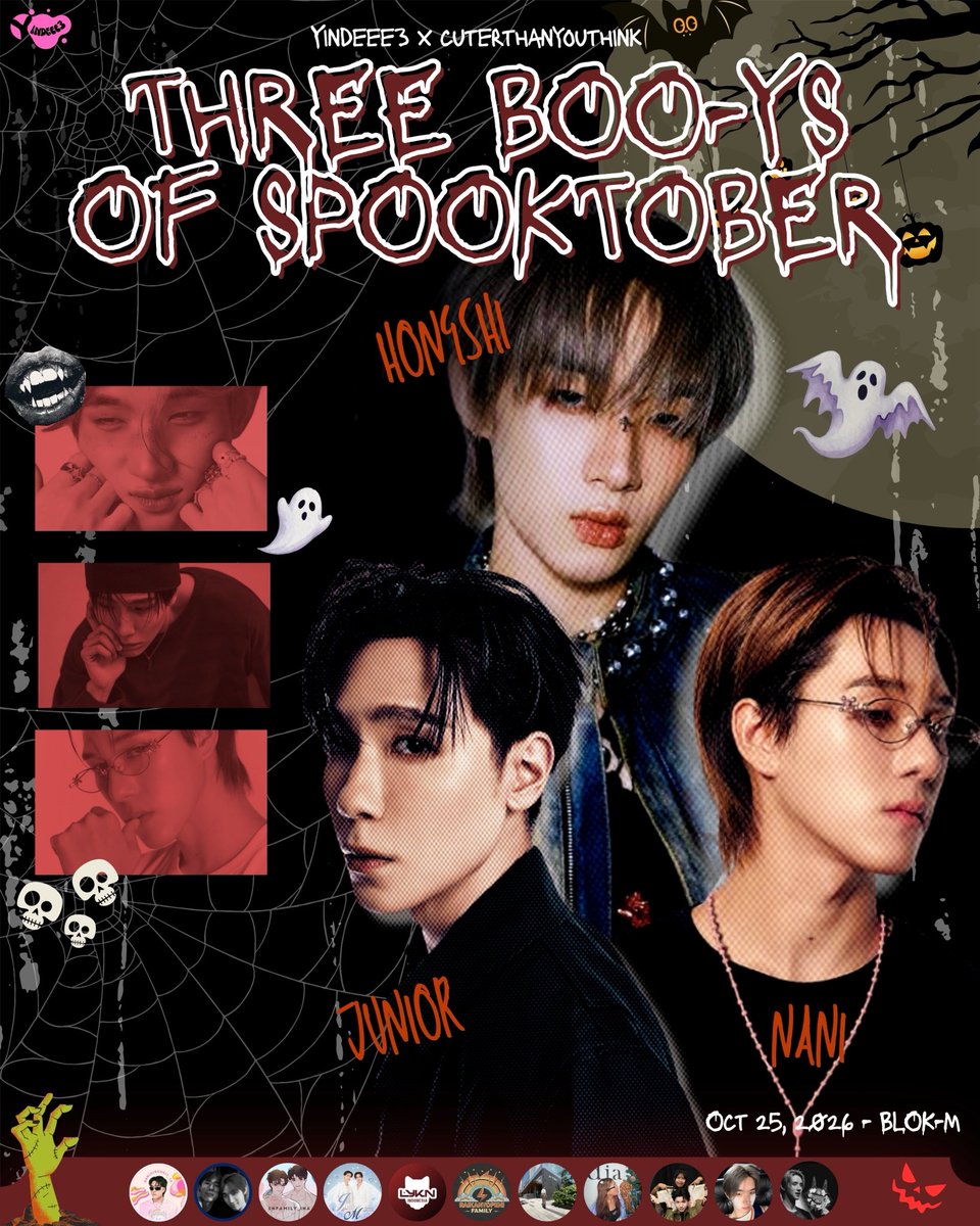 jufisip's tweet photo. 🎃THREE BOO-YS OF SPOKTOBER🎃

Let’s make October extra special by celebrating the birthdays of our three beloved boys, HONGSHI, JUNIOR and NANI 🧛🧛

📅 October 25, 2026
⏱️ 14.00 - 17.00
📍 https://t.co/3XnPYKnVSx Coffee, Tea, and Good Bites Blok-m

Link pendaftaran : https://t.co/9oWXkZd1b3

LIMITED SLOT ‼️

#eventyindeee3 #hongshihoshi #junniorrs #hirunkit_
