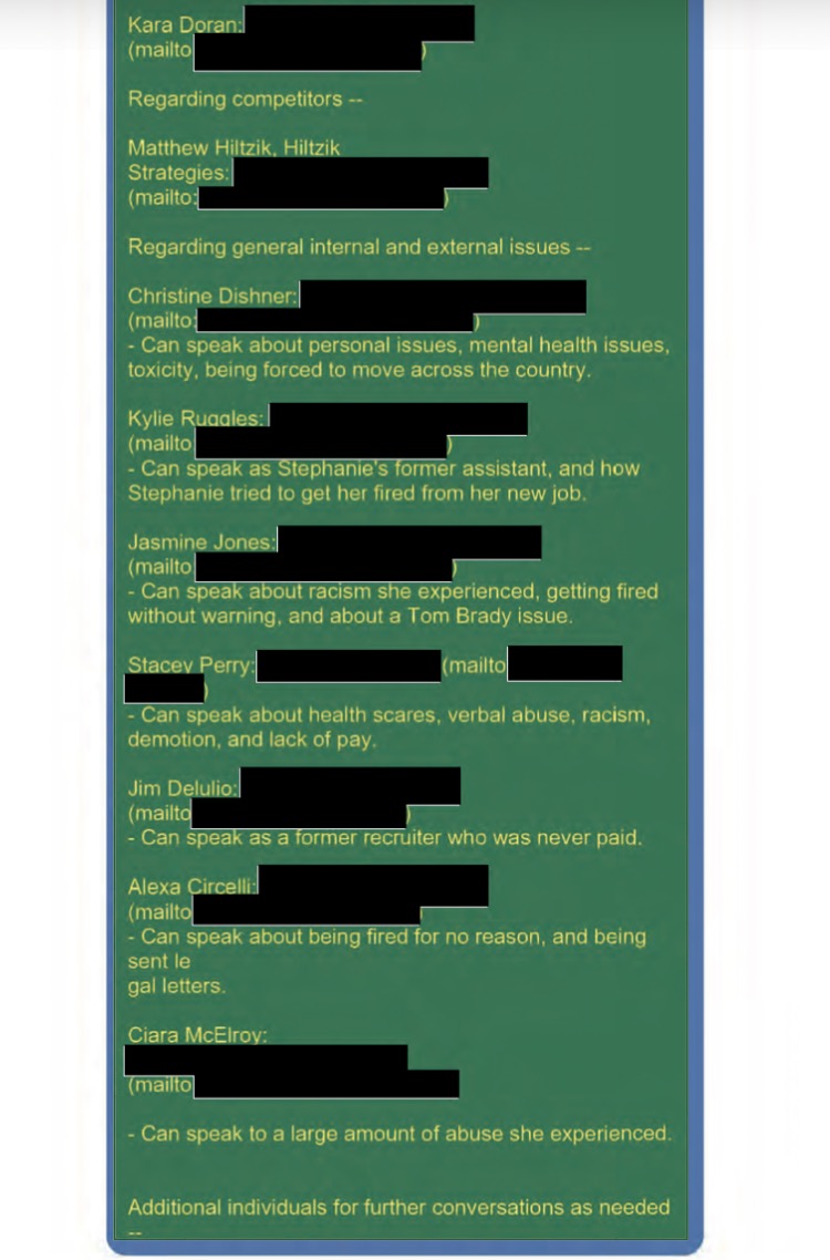 schatow's tweet photo. Jonesworks’ Complaint is every bit as broad—and just as conspicuously devoid of specifics—as #BlakeLively’s #Vanzan Complaint. 

... and the real reason why #StephanieJones filed this 🤔🤔

Jonesworks’ complaint relies on broad allegations with few specific facts tying #KatherineCase (KC) to identifiable acts, recipients, dates, or causation, and because some claims may face enforceability and proof challenges under New York law.

Lack of specific “who/what/when” details:
— #Jonesworks alleges KC used confidential information, disparaged #Jonesworks, and tried to poach clients, but she provides few concrete details such as which clients, what specific statements, what exact confidential documents, or what dates/communications beyond general time references like “Spring of 2024.”
— #Jonesworks references communications over Signal and says her efforts were “ultimately unsuccessful” at covering tracks, but it does not identify preserved messages, senders/recipients, or content within the pleading itself.

Limited detail connecting alleged acts to measurable damages:
— #Jonesworks alleges “reputational damage” and “lost client accounts,” but does not specify which accounts were lost, when, or how those losses were proximately caused by KC's conduct rather than other market factors or independent client decisions.

Two-year non-solicitation:
— #Jonesworks asserts KC “worked to persuade” clients and was “successful,” but it does not identify the specific client relationships and conduct that constitute solicitation.

“No publication” clause not time-limited:
— Really… a lifelong gag on discussing workplace experiences… I don’t think so. 🤦🏽‍♂️🤦🏽‍♂️

Non-disparagement tied to communications with media:
— #Jonesworks does not quote any specific disparaging statement allegedly made by KC, which can make breach harder to prove and can raise disputes over whether statements were opinion, substantially true, or outside the clause’s scope.

Heavy reliance on the Business Insider sourcing:
— #Jonesworks alleges KC provided confidential client lists/communications to a Business Insider author and that the article contained internal stories “that could only have come” from a former employee like KC… multiple sources could have provided similar information, and #Jonesworks does not identify exactly what content in the article is traceable to KC versus other sources.

Looking at the attached pics, quite a few #Jonesworks employees seem to have their own stories to tell about what it was really like working there. Clearly, the workplace culture left a laaasting impression.

☑️ Discrimination & harassment:
— Racism and diversity-related issues were cited as reasons for leaving and as workplace experiences.
— Reports of harassment linked to departures and after employees left.

☑️Abusive & toxic work environment:
— Abuse and toxic workplace dynamics were repeatedly referenced.
— Verbal abuse was specifically mentioned.

☑️ Firings, retaliation & invasive behaviour
— Employees described being fired without warning or for no reason.
— Allegations of retaliation after termination, including: Being sent legal letters after being fired. False accusations and being harassed after leaving.
— A severe incident was described involving alleged invasive monitoring, including going through an employee’s email and seeking phone/text records.

☑️ Health & personal-life impacts
— Mental health impacts and “personal issues” were cited as part of the work experience.
— Health scares/issues were mentioned in connection with the workplace.
— Pressure involving major personal disruption, including being forced to move across the country.

☑️ Compensation & payment issues
— Lack of pay and demotion were mentioned as workplace problems.
— A recruiter allegedly was never paid.

☑️ Client/account-related workplace stress
— Employees referenced client issues and difficult client-team interactions connected to the work environment.

URL (PROBLEMS EMPLOYEES EXPERIENCED WORKING FOR JONESWORKS): ⬇️
https://t.co/bBiWNteseu

#BlakeLively #StephanieJones #Jonesworks #LivelyvsBaldoni #JonesvsAbel #JonesworksvsCase