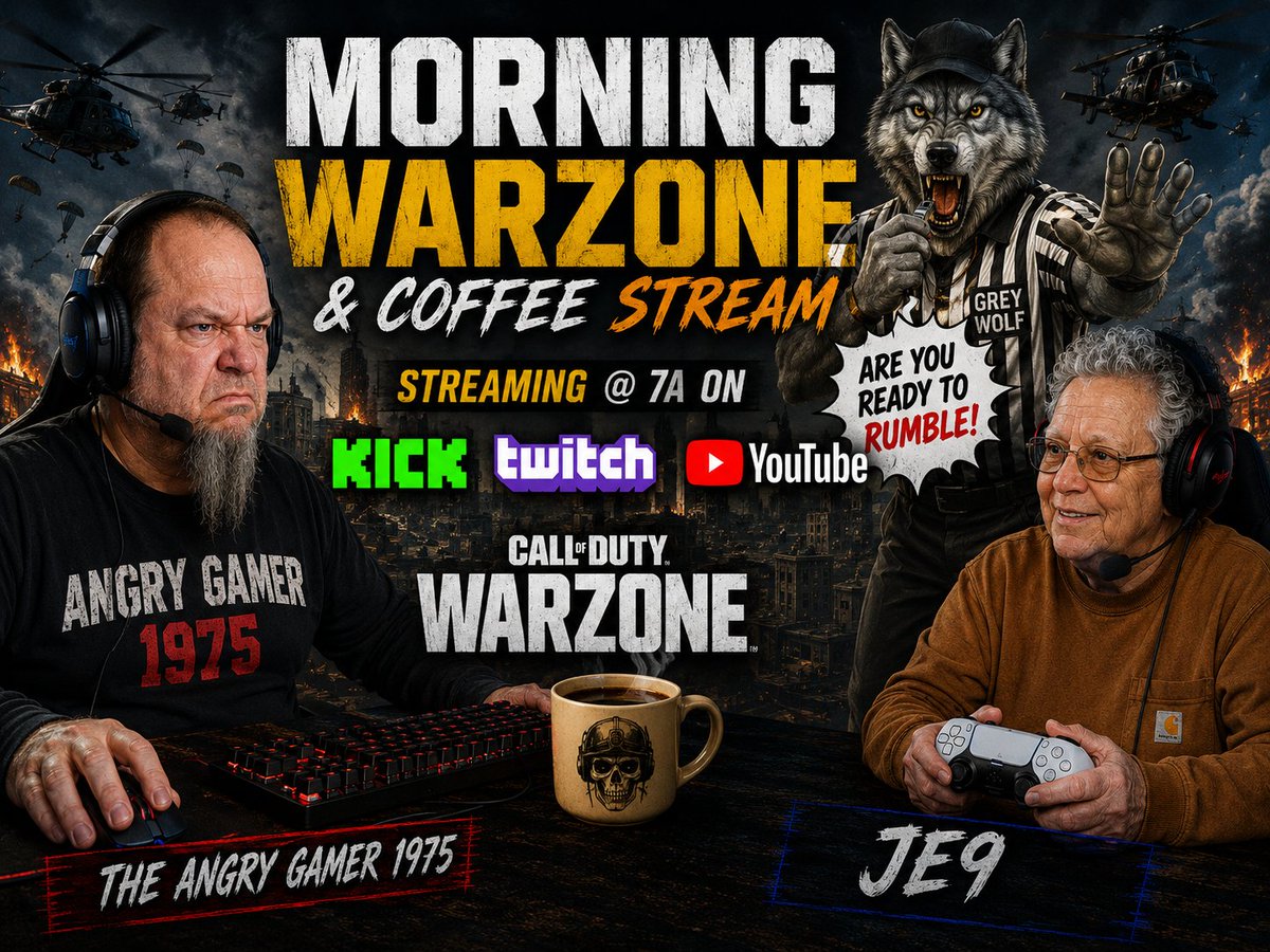 TAngryGamer1975's tweet photo. It's Happening AGAIN! Morning Warzone & Coffee will be LIVE @ 7. Come hang out, 2 year Stream Anniversary coming up in 2 weeks!
https://t.co/oOfXfPIc2e
#fafo #fyp #comeon #letsgo #warzone #coffee #genxstyle #genxgamer #genxgaming #pcgamer #pcgaming #anniversary #morningstream https://t.co/fRrYkPAsVC