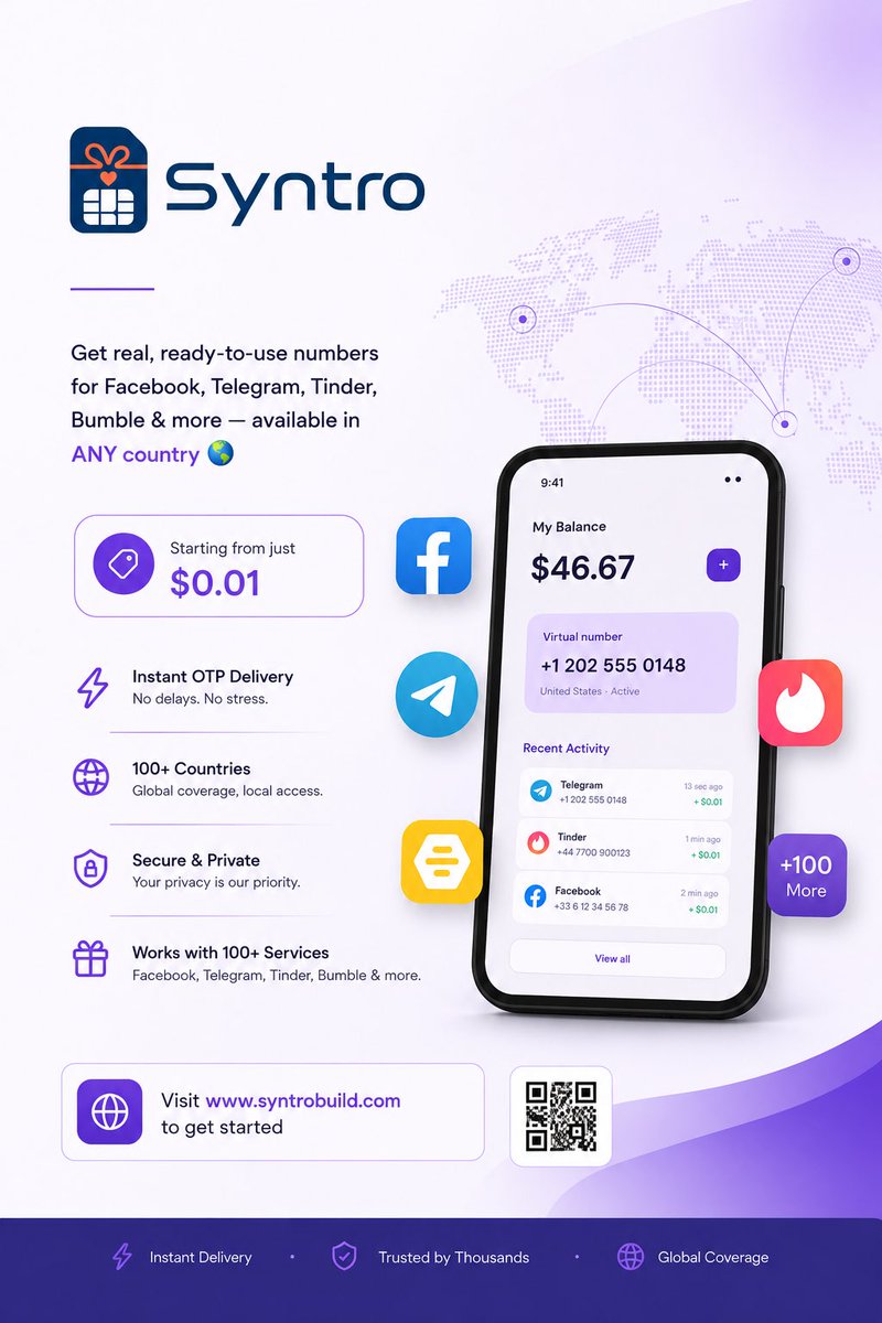 Syntro_X's tweet photo. @realbitcoinlord Get virtual number for otp verifications for any app as low $0.01 

Check out  https://t.co/GZfCQhe2Bp https://t.co/OBolfG4oNm