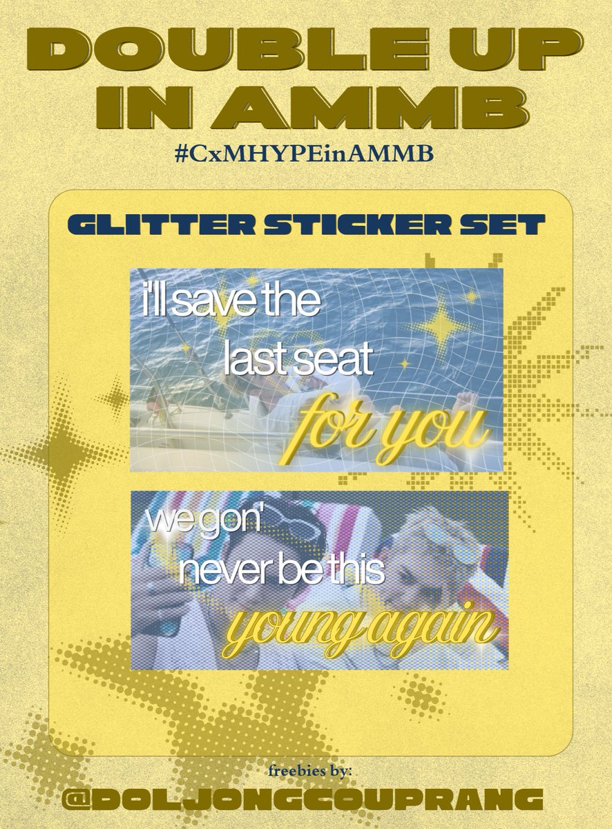 doljongcouprang's tweet photo. #CxMHYPEinAMMB #DOUBLEUPinAMMB freebies by @doljongcouprang ♡⁠

🏖️ random mystery pins &amp; sticker set !

 — mbf, like, rt
 — limited quantity
 — open for limited online trades ! 
 — onsite trades prio ^^

see you there, caratdeuls ~ ♡⁠˖ https://t.co/lH9vPn52xY