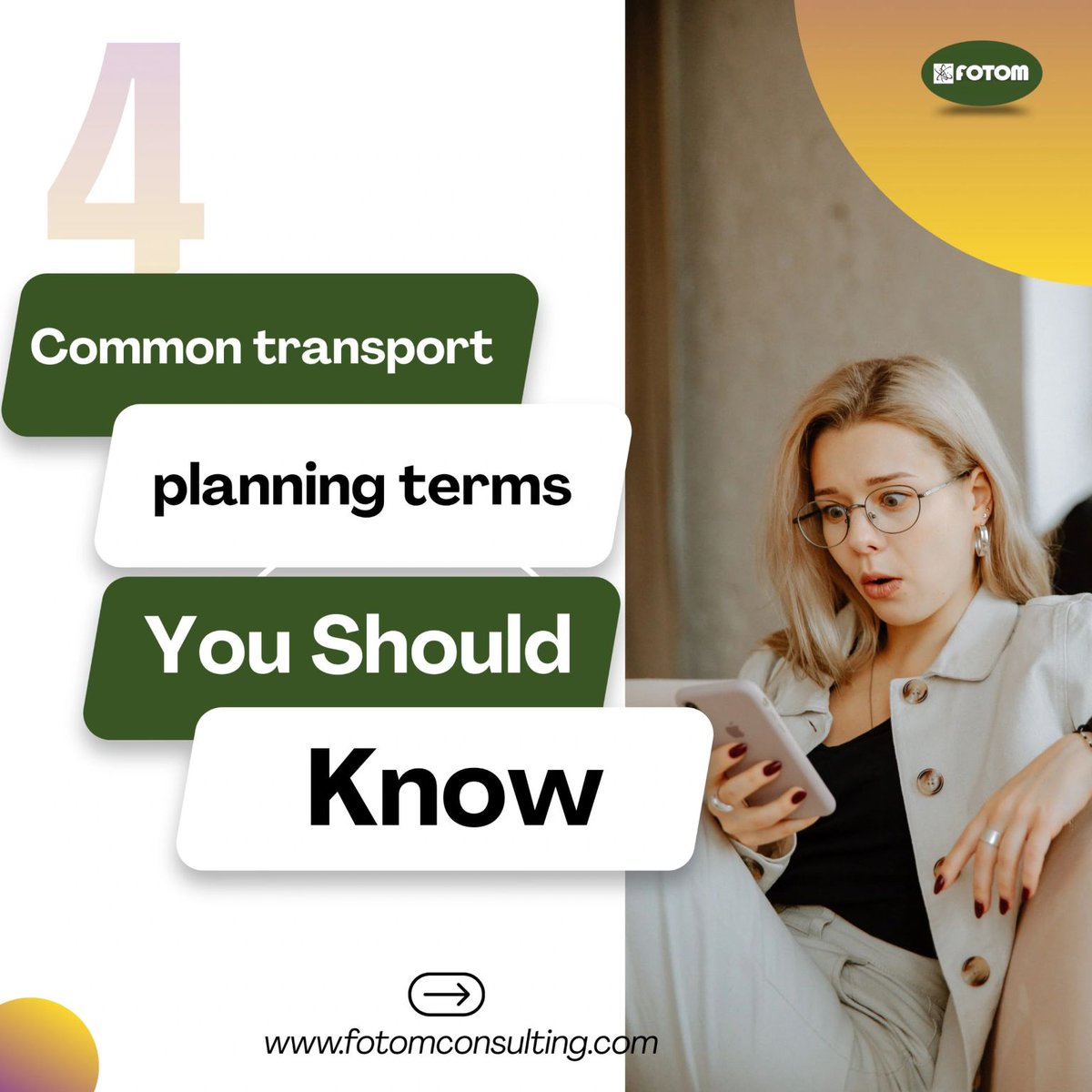 FotomConsulting's tweet photo. How well do you know your transport planning terms?
 
In our latest series, we’re breaking down some of the key terms that regularly feature in transport and planning applications.
 
What transport planning term would you like us to explain next?
 
#FotomConsulting #RoadSafety https://t.co/lUidDifXNH