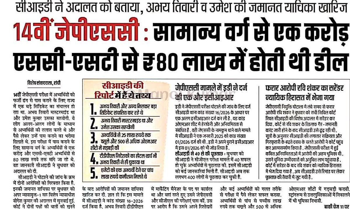 shashankrajbjp's tweet photo. खुल के 7 साल से रोजगार का दुकान हेमंत सरकार में चल रहा था, लूट सको तो लूट लो …
#jpscscam #cbiforjpsc #studentprotest https://t.co/CGHJAqBcwY