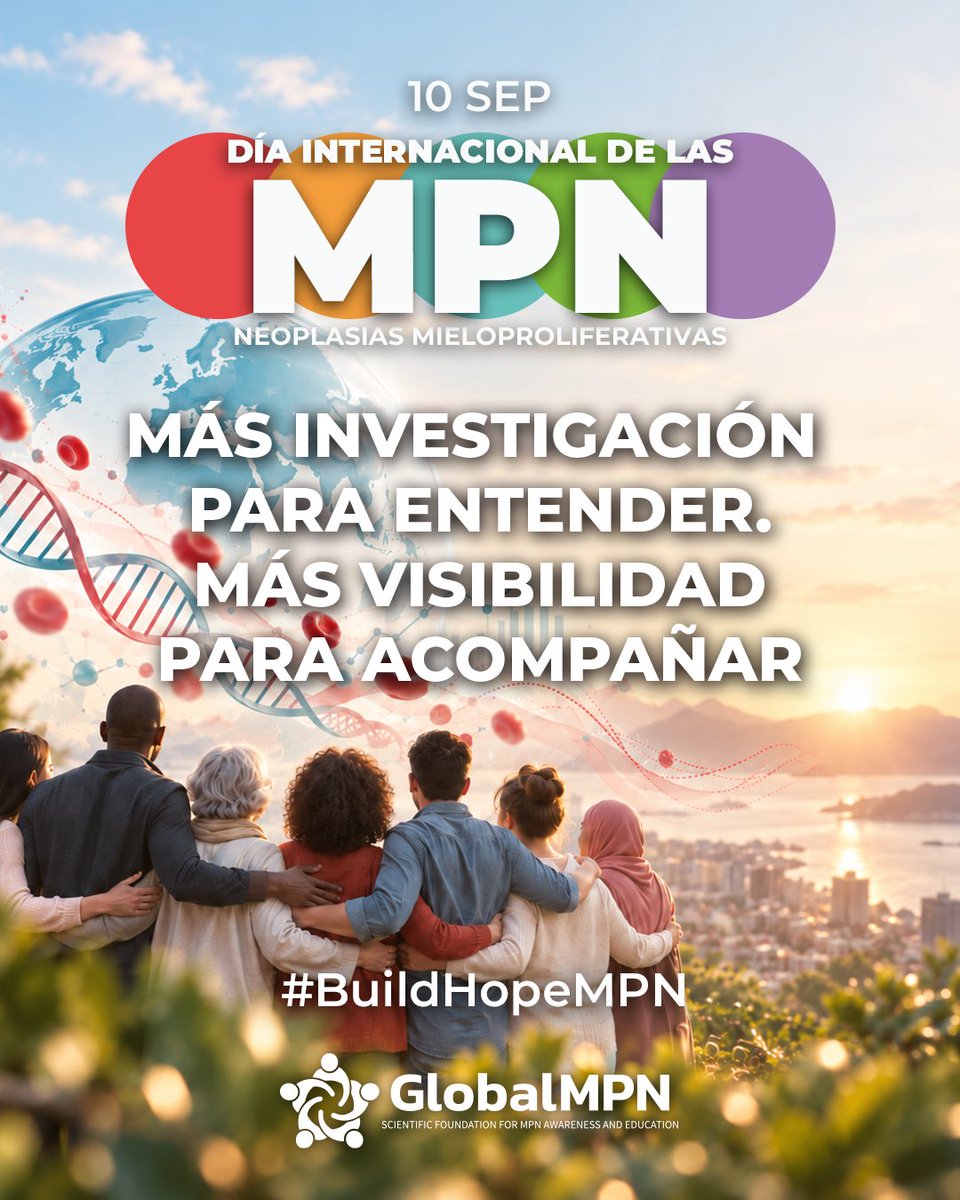 gmpnsf's tweet photo. 📍 10 de septiembre · Día Internacional de las MPN

Las MPN son poco conocidas, pero sus pacientes no pueden ser invisibles.

Más investigación para entender.
Más visibilidad para acompañar.

👉 https://t.co/mfhmAiwikU

#BuildHopeMPN #MPN https://t.co/Kf5u5DYaAs
