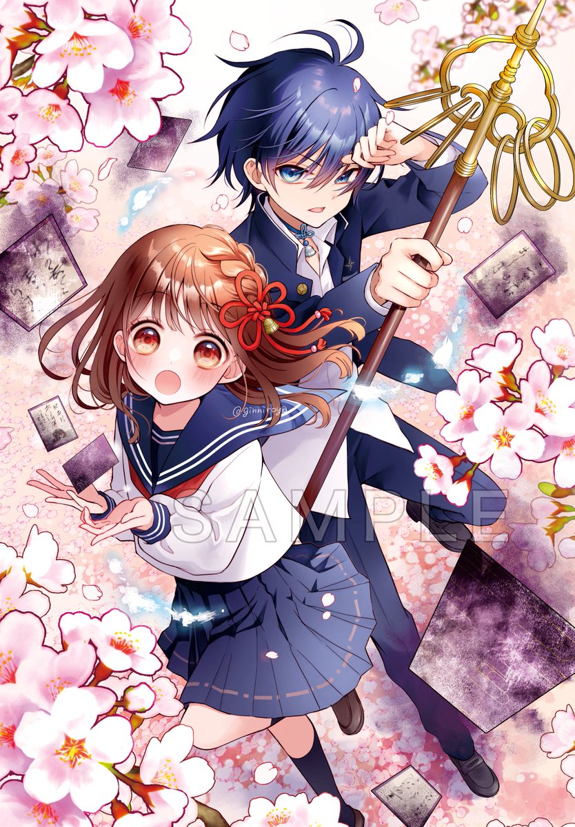 ginniroya's tweet photo. 角川つばさ文庫より発売の
『ウタヨミ！呪いの百人一首を封印せよ！』  /著:七海まち先生

装画・挿絵を担当させていただきました！
イラストたくさん描いたのでぜひ見てください🌸 https://t.co/KPe8s8Mhnb