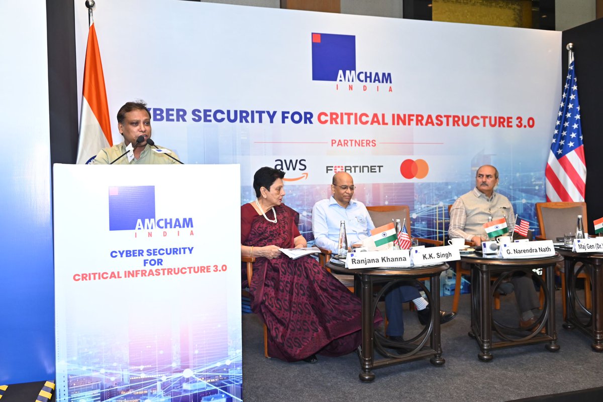 AmchamIndia's tweet photo. Securing the Power Grid Means Securing India’s Digital Backbone.
Speaking at AMCHAM’s conference ‘Cyber Security for Critical Infrastructure 3.0’ Mr. Suman Shiva, Director Cyber Security Division, Central Electricity Authority and CSIRT Power, Ministry of Power, Government of India, highlighted the evolving cyber security challenges facing India’s power sector.
 
Key takeaways:
🔹 IT–OT convergence: Connectivity improves efficiency—but expands the attack surface.
🔹 Think beyond the breach: A single vulnerability can cascade across an interconnected grid.
🔹 Security + availability: Cyber security must be embedded alongside reliability and operational continuity.
🔹 Resilience by design: Security solutions must be practical, effective, and built for modern power infrastructure.
🔹 Move from compliance to continuous assurance: Cyber security audits, continuous monitoring and proactive risk assessment must become integral to operations.
🔹 Invest in capacity building: Technology and regulation must be supported by skilled talent, institutional capability and sustained cybersecurity readiness.
 
For India, a resilient power grid is not just an energy imperative—it is an economic and national security imperative. As the grid gets smarter and more connected, security must evolve at the same pace.
 
#AMCHAMIndia #CyberSecurity #CriticalInfrastructure #PowerSector #EnergySecurity #CyberResilience #ITOT #DigitalInfrastructure #USIndiaPartnership