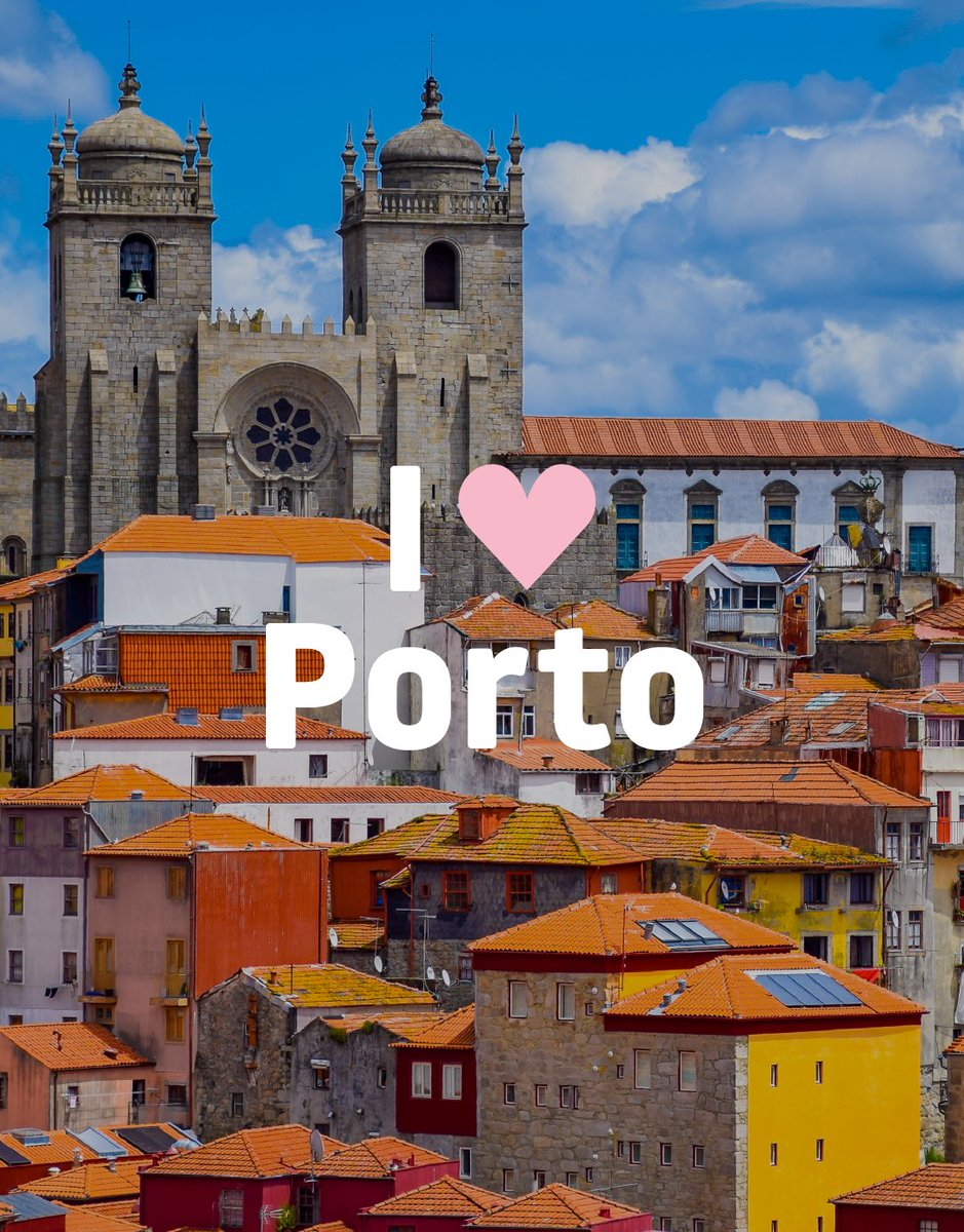 Picture of the Porto skyline with "I heart Porto" text.