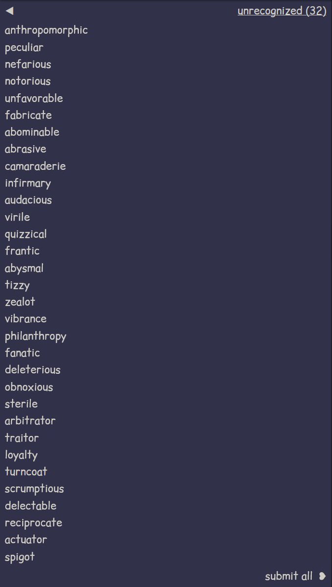 furryhusky1000's tweet photo. @R74nCom My list for unrecognized words grows https://t.co/pr9VGqXc2i