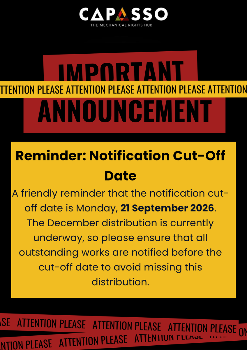 CapassoHub's tweet photo. 🔔 Reminder: Notification Cut-Off Date

Dear CAPASSO Member,

Just a friendly reminder that the notification cut-off date is Monday, 21 September 2026. https://t.co/UfaWg3DJrj