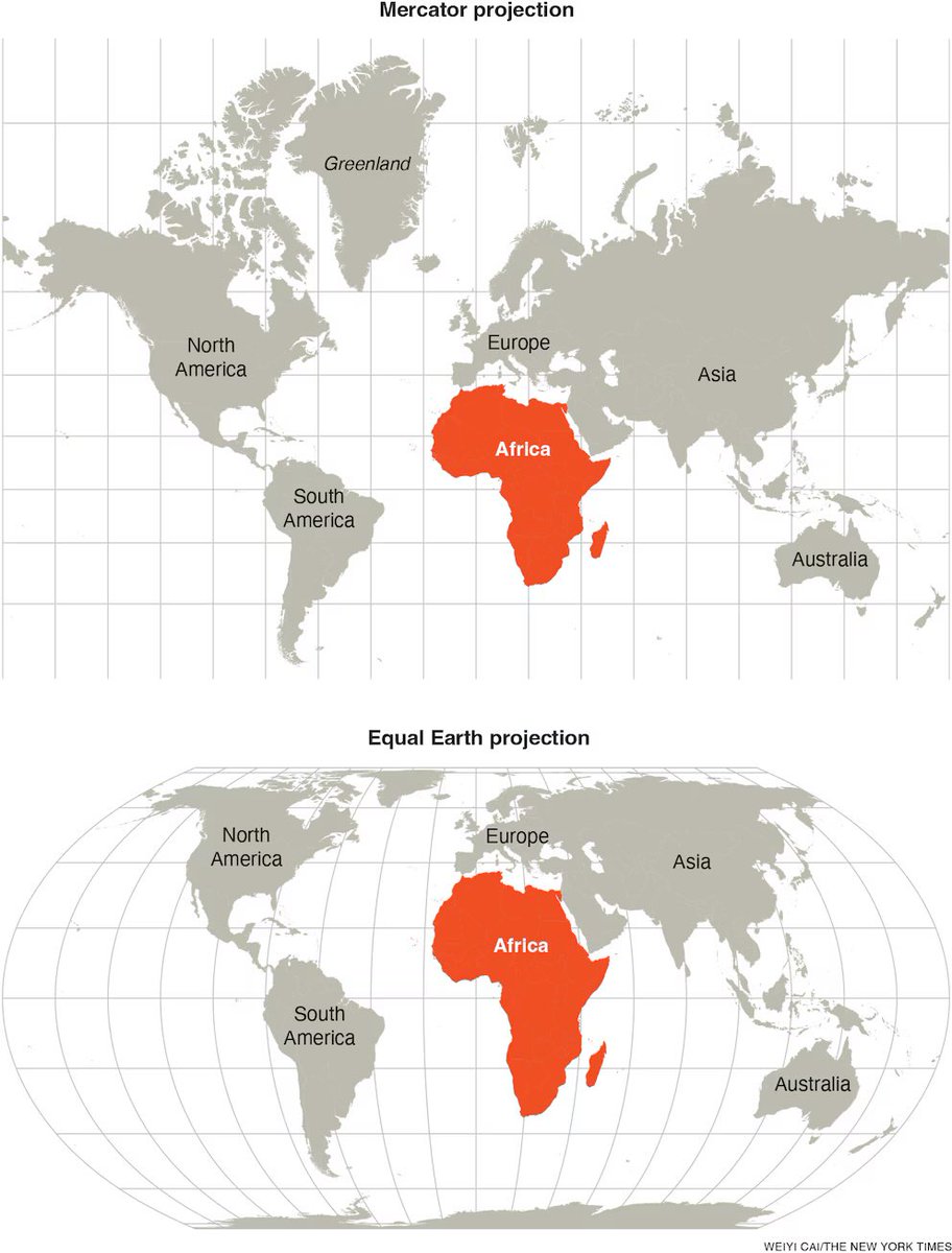 bilimatlas's tweet photo. Birleşmiş Milletler, Afrika’nın gerçek boyutunu daha doğru gösteren “Equal Earth” haritasını destekleyen kararı kabul etti.

4 Eylül 2026’da 164 ülkenin oyuyla kabul edilen karar, Mercator haritasının yarattığı boyut yanılgısını düzeltmeyi amaçlıyor. https://t.co/TUJIPV2XD5
