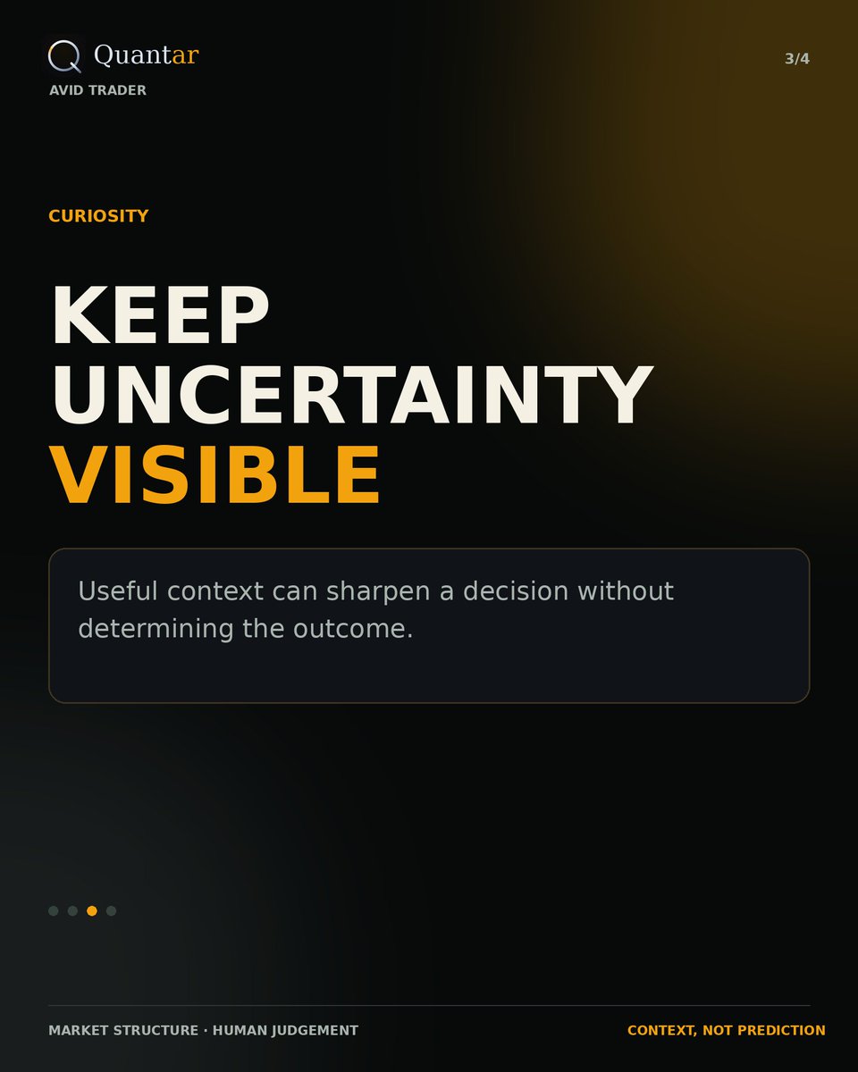 QuantarHQ's tweet photo. The aim is consistent awareness, not constant reaction. Quantar is designed to organise market structure for inspection without turning a tool into a prediction machine. What evidence makes a new part of your process worth keeping? https://t.co/4qt7ANDfIm