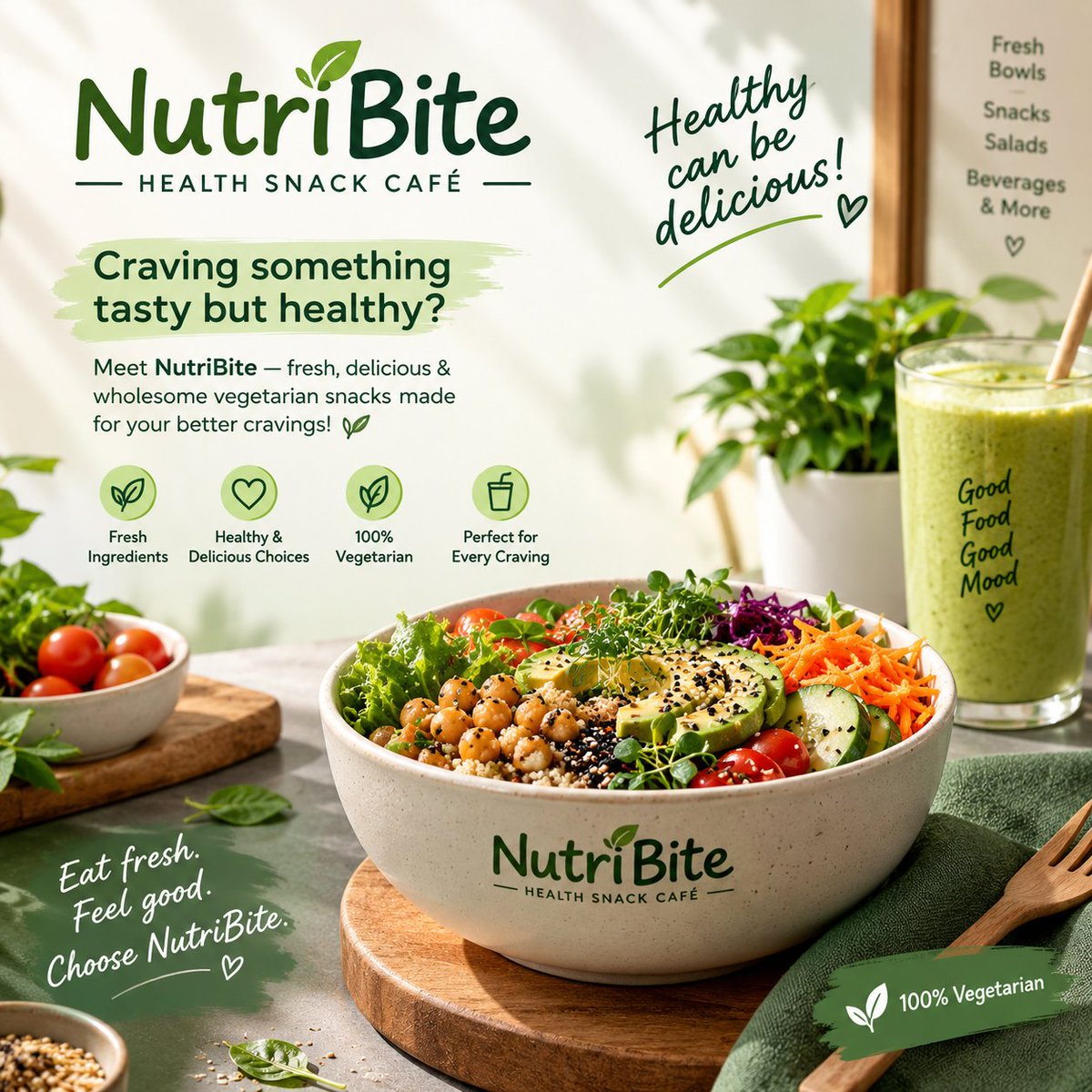 nutribitex's tweet photo. 🥗 Hungry for something that is yummy and yet healthy? 💚

Introducing **NutriBite** – nutritious and wholesome vegetarian snacks designed just for you. 🌱✨

Eat fresh. Feel great. Go for NutriBite. 💚

#NutriBite #HealthySnacks #HealthyCafe #Vegetarian https://t.co/nBy5xzdQkS