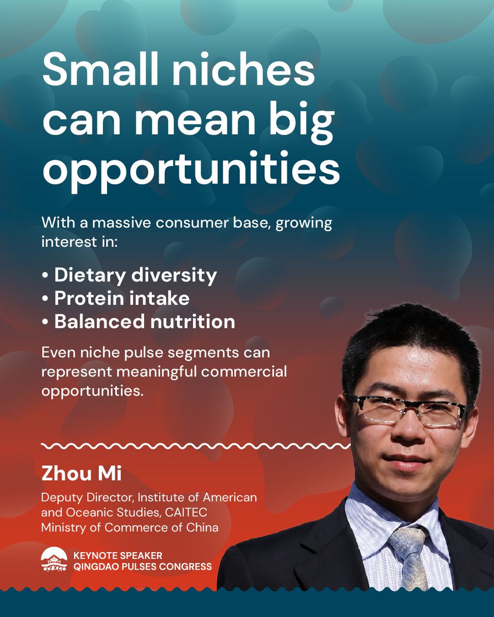 GlobalPulsesGPC's tweet photo. At the Qingdao Pulses Congress, Xu Xiaohu highlighted three key shifts: from volume to value, greater supply-chain diversification, and rising demand for higher-value pulse products.

Become a GPC member and unlock all the content!
https://t.co/1iQqYruGs5

#GPC #Pulses https://t.co/wbkobW5KvW