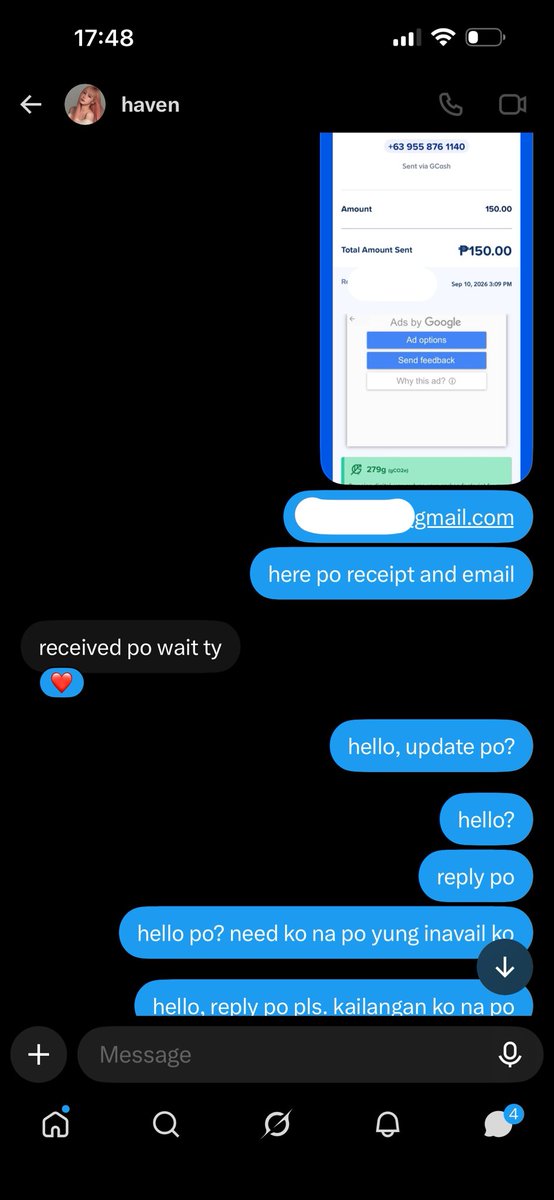 clientzai's tweet photo. hello po @havenxjs please reply po. paki-refund na lang po yung binayad ko. thank you.

#chaelyprfs https://t.co/mj6ix4mU3w