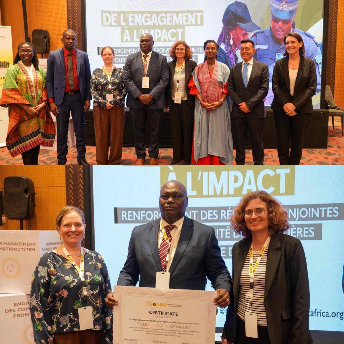 GERonAfrica's tweet photo. Stronger together! Delighted to welcome 🇳🇬as 9th #WestAfrican member of the Integrated Border Security Mechanism – supported by🇩🇪🇬🇧🇳🇱🇨🇦🇮🇹🇺🇸. #IBSM strengthens border security though better cross-border cooperation.@UNmigration @unodc @un_oct @interpol_hq @GERinNigeria @NigeriaMFA https://t.co/vBzbw41WxC