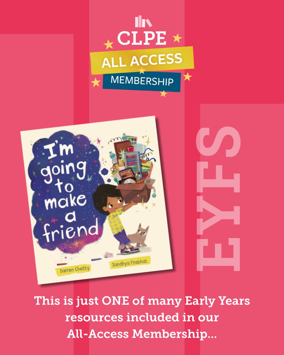 clpe1's tweet photo. CLPE supports teachers from Early Years to Y7!

Download your FREE Early Years teaching plan from our All-Access Membership, based on 'I’m Going to Make a Friend' by @rapclassroom, to support oracy, storytelling, play, imagination and writing here: https://t.co/OeLDNjjwIY https://t.co/oPUDXjGhOE