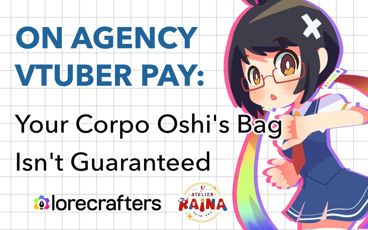 RAINAplease's tweet photo. There's a subset of people who can't tell the difference between an independent contractor and an employee, and where they differ in terms of the obligations a company has to them. 

Which is fair, since people also use "salary", "wage" and "fee" interchangeably - when there are actually slight differences.

Just so everyone's on the same page: 
Most corporate vtubers you know are independent contractors, NOT employees. They're paid fees from percentage cuts on stream revenue, merch and voice packs, appearance fees, collab licensing - and it goes up and down month to month. 

So: not a salary, which is a fixed amount paid at fixed, regular intervals. 

Some agencies might offer a minimum guarantee if the talent hits their minimum content output goals for the month - which is generally a goodwill thing offered when the talent hasn't hit sufficient monetization goals in the early months, more as a safety net. Given the independent contractor relationship, the agency isn't actually REQUIRED to do this.

This is the "[low] base salary" people are referring to with some early agency talents who have talked about it on their streams, and it's probably why people get confused about what talents are actually entitled to. 

(Worth noting: in some cases, the minimum guarantee "salary" is a "draw" - as in, it's recoupable against future earnings. So it's an advance, not an income. I don't speak for Cover Corp, but I have seen this "recoup from future earnings" arrangement at some other agencies.)

Now - revenue sharing with an indie contractor only makes sense as a structure if both sides are actually putting something in, to give the VTuber IP its best chances of success. And usually, both parties are clear on expectations - or rather, who provides what. 

The talent brings the performance, the hours, and usually the audience relationship/community building. 

That last one is very much a talent contribution no matter how big or small the agency is, because more audience = more people who can be monetized from, so agencies and vtubers will obviously seek to grow that. A more known agency may provide an "initial fanbase" at debut so you're not entirely starting from zero, but it's still entirely on the talent to retain and further grow it.

The agency is supposed to bring the things a solo creator can't easily buy: back in the day, it was enough to provide just a model and rigging for it. But getting a VTuber model is a lot more accessible nowadays, so you've also got to consider things like production and music budgets, promo reach, management, event and sponsor access, sometimes training (singing, dancing, Japanese) or studio time. 

That's what the agency cut is for. And under formal employment, a lot of that would attach automatically by law - more on that in a moment. 

But under contractor status, the agency owes exactly what's in the contract and nothing else - which puts a LOT of weight on how well that contract was drafted, and how much leverage a debuting talent had to negotiate it at the time. Plenty of what gets promised lives in the recruitment ads, the interviews, the pitch meetings - rather than in the document. 

And even then, the contracted stuff sometimes doesn't materialize - budgets shrink, staff turn over, companies overcommit across a whole wave and can't follow through.

On paper, yes - the talent is entitled to what's on the contract. In practice, enforcing it means one contractor going after an agency, often across borders...usually while still signed to them. (Side-eyeing you, microcorps.)

Now - about "employee status": 
It's a lot more protected. In most countries, if you hire someone as an employee, you're required by law to pay and provide a bunch of things in a timely manner. 

So that's things like fixed(!) salaries, overtime pay (if applicable), pensions, insurance, other statutory benefits - whether the employee brought in 2k or 20k in revenue. You also often have strict thresholds for things like termination or making someone redundant, especially in Japan. (Hooray for labor laws and protections!)

On top of that, a functional employer is also expected to give employees the means to do the job - so that's why things like equipment and courses can be, and often are, covered by companies.

But the minimum legal obligations aren't cheap. In Japan, employer-side social insurance contributions alone run roughly 15-16% on top of gross salary, and that's before you count anything else (equipment, training, anything discretionary.)

It's not a viable expense for many companies, especially when you're launching new VTuber IP (x4-5 batches of costs, given a wave size) - and you don't always know how soon it'll get monetized, how much it's going to rake in, how long that audience gravy train will last...well, that's kind of hard to justify in the budget for the performers - on top of the asset costs, and agency staff costs.

A former VTuber agency director once told me that "corpo vtubing is very much gacha - you release a bunch of IPs built together with a bunch of performers and staff, and you hope one of them catches on, and that the rising tide lifts all boats in the agency. There's no clear target dates or numbers for a return on your investment."

So it's understandable why agencies try to exercise that control over their performers, in order for their vision to be realized, for success and profit to roll in, yada yada. But they can only do so much, because well - independent contractor, not employee.

To be clear: independent contractor status isn't necessarily a "downgrade" for the talent. It's not really a choice either; it's the model basically every agency offers, so "choosing" it mostly means choosing to sign.

And most showbiz veterans can tell you that many areas in the entertainment business work this way: musicians live and die by revenue splits with their labels on album/streaming numbers, tour sales, brand deals etc. 

(Different industries have various workarounds for the "not earning enough in the early days" issue. Kpop agencies defer this - they cover a LOT more costs upfront for things like training, food and housing, though it's usually recouped from earnings later. J-idols at the lower rungs do a lot of unglamorous dispatch work while their own IP isn't paying yet. All of these solutions have different trade-offs, but that's for a different analysis post.)

But there are also benefits to being an indie contractor on a revenue split: your upside isn't capped, so if you blow up, you're not on a fixed salary watching your agency bank the difference. (Keyword: "if" you blow up.) 

So when people say "just pay them a proper salary," even if it's out of consideration for their oshis, they're not just describing a baseline - they're also describing a ceiling, and usually a shorter leash (without realizing it.)

And importantly, the exclusivity clause for VTuber performers typically binds professional conduct related to the performance identity and possible competition, not the whole person. Yes, you're generally exclusive as a VTuber talent, and yes, the persona is usually the agency's IP. 

But without naming names, for obvious reasons: some of your corpo oshis still run their prior creator brands from before they went corpo, albeit usually on reduced schedules and changed scope/branding. Some other corpo oshis do paid work (illustration, for example) that's not performance-related under their other identities. 

So yes, your oshi at the bigger agencies might be slammed - but generally, if you have the capacity for it, you CAN still have other income streams outside of your corpo vtubing gig. (Other than working a regular day job, that is.)

The tradeoff is real, though - and it's not the same tradeoff for everybody, which is why some people have expressed curiosity or concern on the whole "moving to Japan" uptick amongst corpo vtubing talent under JP agencies. (Even if yes, sometimes your oshi wants to move there just because they like the place.)

Contractor status doesn't produce one risk profile; you often get wildly different ones depending on where the talent physically lives. A Japan-based talent is on National Health Insurance and the national pension by default (mandated by law for all residents) - so the safety net under them exists, whether or not the agency built it. 

European-based talents have similar fallbacks for health coverage. SEA-based talents who have mostly paying audiences from the west can make their money go further, so it's less about safety nets and more that the maths is in their favor. 

But if you're in the US...well. Insurance has to be self-sourced if your employer doesn't cover it, and we know how infamous US healthcare costs are. Same contract, same agency - but completely different risk and exposure tiers. 

That's why "does the agency cover medical/(insert benefit here)" is a question with all sorts of different correct answers, depending on who's asking it.

Also worth knowing, because it's recent and barely discussed: "not an employee" thankfully no longer means "no protections," at least in Japan. 

The Freelance Act took effect in November 2024, and it requires all sorts of things: 
- written contract terms upfront
- payment within 60 days of delivery
- no unilateral reduction of agreed remuneration
- 30 days' notice before termination or non-renewal on continuous contracts of six months or more (with reasons disclosed on request)
- actual harassment-prevention measures - which matters because freelancers were previously outside workplace harassment law entirely. 

These are a direct answer to a lot of what I said earlier about promised things not materializing - well, at least on the parts that involve getting paid.

The stated government position is that these rules apply where all or part of the business activity is considered to be undertaken in Japan. How it will play out in practice for remote streaming talent outside of Japan, though - I can't tell yet. 

But these protections are only for how your oshi gets treated by the company, not how much they actually bring in raw revenue. Nothing in here obliges a paying audience or a brand sponsor to show up.

Now there's also actually a hard boundary on how much control companies in general can exercise before the "independent contractor" classification is moot. 

There have been MANY cases around the world where businesses got taken to court because they exercised too much control over an independent contractor, and courts ruled: no, you should be classifying them as an employee, and paying them a proper salary and benefits if you're going to demand this much. 

(Whether you have the resources to take the business to court, though, is another story. Depending solely on the law to protect you can be slow and resource-heavy.)

In a nutshell: 
Yes, the pay structure really is "just the way it is". This independent contractor structure is the model that corpo vtubing + the wider entertainment industry largely runs on - and for the most part, both talent and agency are aware of this when they enter into agreements. 

Neither party chose a conventional or stable 9-5, so expecting corpo vtubing to behave like one - even for the bigger agency names - is where a lot of the "but my corpo oshi deserves a regular bag" arguments go to shit. 

I can't speak for whether this business model is sustainable or not - your corpo oshi is an adult who made the choice to do it this way, and things can change with both audiences and brands/sponsors over time. But I don't think having "contractor status" as a talent is the actual risk here. 

The main danger is getting into a bad deal, or one that disproportionately requires more time and money out of you than what you're getting back from the job - and in some cases, you end up having to pull the plug before your time + effort invested get a proper fighting chance to pay off. 

Or as we've seen with many other now-dead agencies (Specialite EN, FSP JP)...your company just pulls the plug instead.

Issue is - as an individual performer, that's a good chunk of your time and lots of opportunity cost that's now sunk. 

For the company? That's just a few gacha rolls that didn't work out. 

#RAINArambles