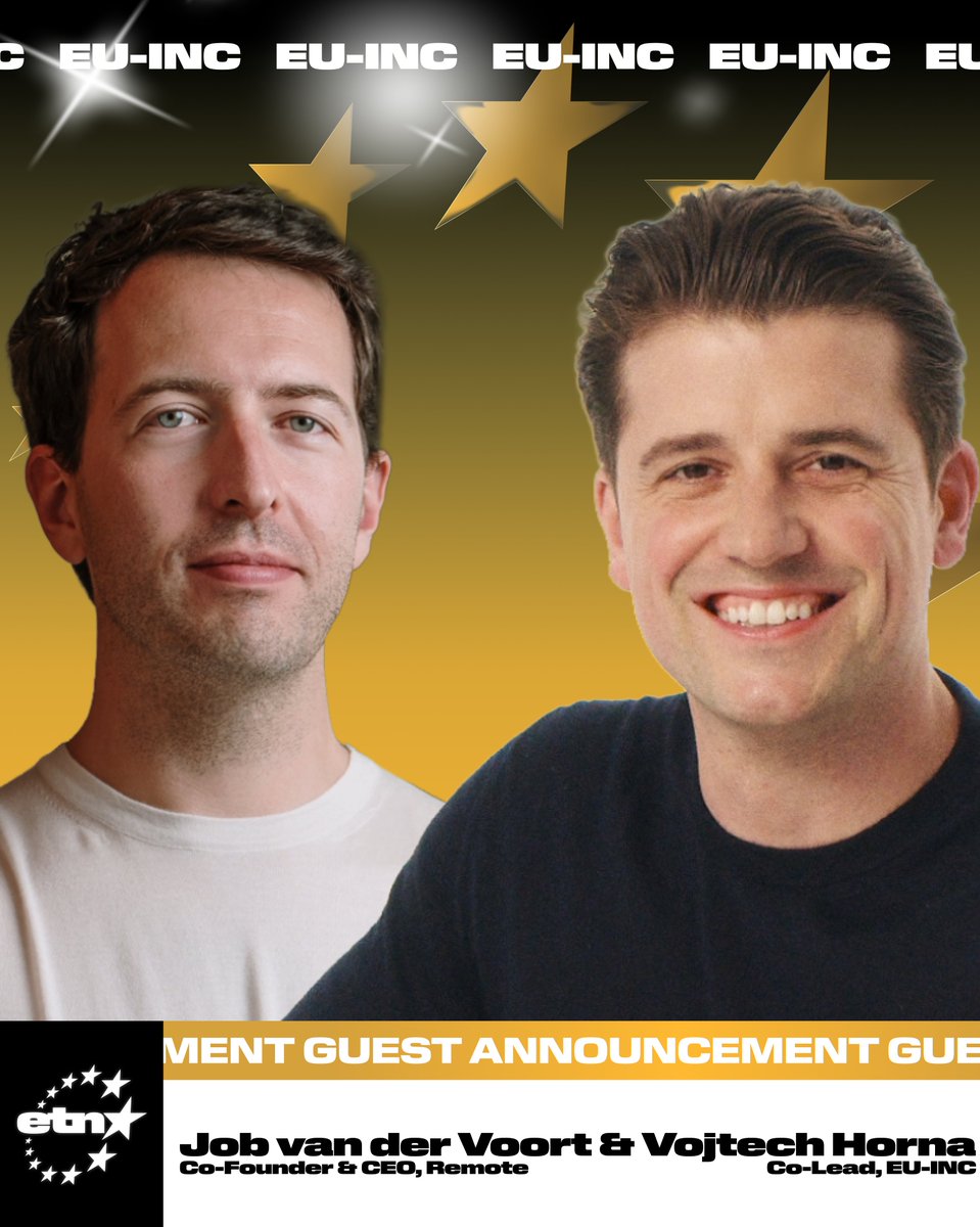 etnshow's tweet photo. BREAKING: @remote Co-Founder and CEO @Jobvo and @euinc_petition Co-Lead @vojtech are dialling into The Arena at 1:30PM BST. https://t.co/zDt1mVsCjP