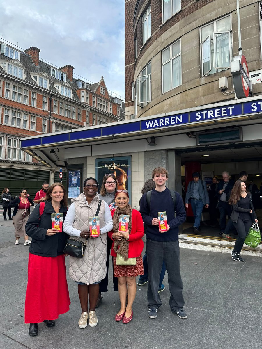 CamdenLabour's tweet photo. Out in force this morning speaking to residents at stations across Holborn and St Pancras in support of our brilliant candidate, @Sagal_AW.
For hope, vote Sagal on October 8th 🌹🗳️ https://t.co/3Z0QdnaCqP