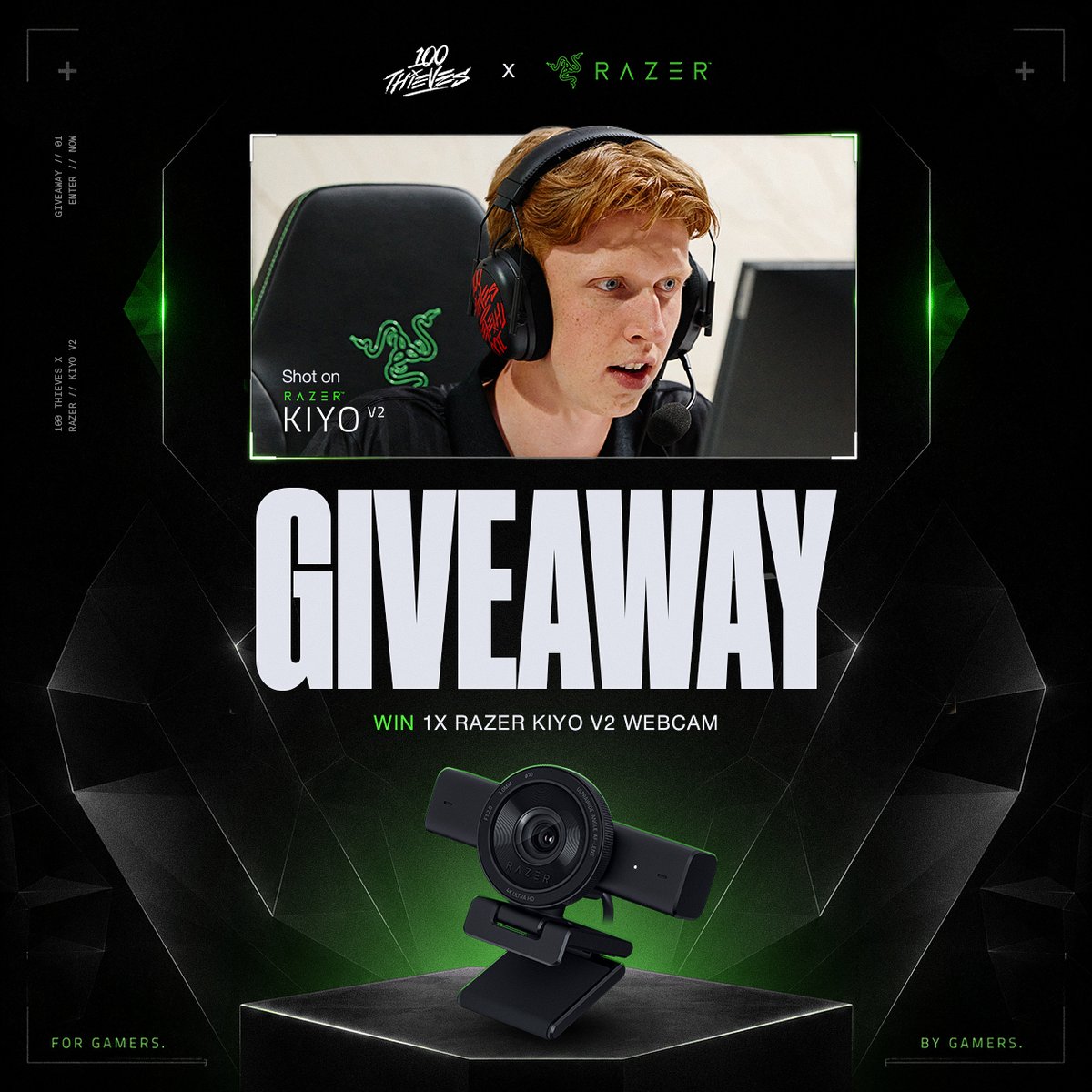 100T_CS's tweet photo. We're looking to upgrade one of you with a brand new Razer Kiyo V2 webcam.

To enter:
✅ Follow @100T_CS &amp; @Razer
✅ Like &amp; RT
✅ Tag a friend

Good luck. #RazerKiyoV2 https://t.co/siw0og7d3r