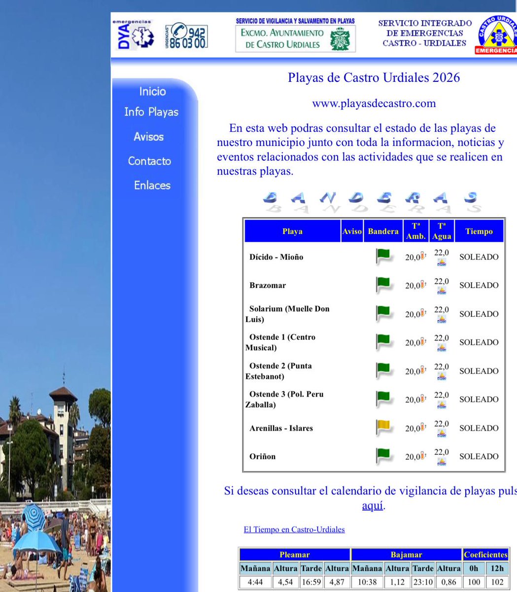 DYACantabria's tweet photo. 10 Septiembre. Buen #DYA para visitar las playas de #Castourdiales con todas las banderas 🟩excepto en Arenillas 🟨por leve oleaje. Temperaturas todavía veraniegas ⛵️⛱️ https://t.co/HFupWXIb0b