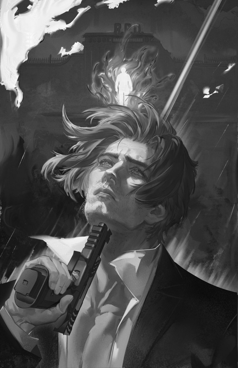 Noir_Lune2333's tweet photo. 身为警察的我在那天死了
#LeonKennedy #RE9 https://t.co/ffq016iYB4