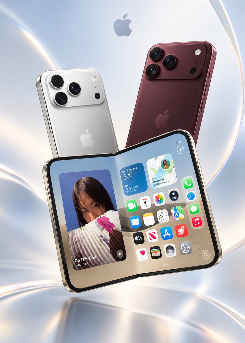 weirdoddieo's tweet photo. @Apple finally folded. 📱

The new iPhone Duo is here — Apple’s first foldable iPhone, starting at $1,999.

Will the iPhone Duo outsell the iPhone 18 Pro in its first 30 days?

#iPhone #predictionmarkets https://t.co/0ZMHqbcwEG