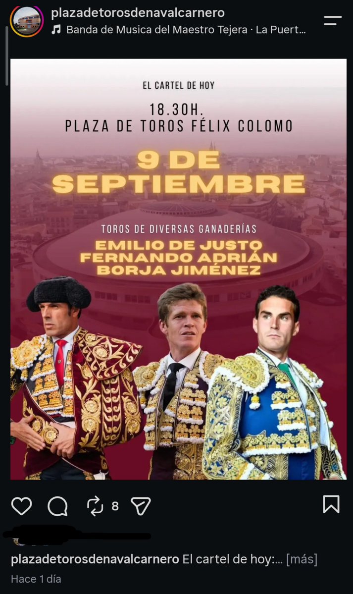 ChenelyOroRadio's tweet photo. Ayer en Navalcarnero se lidió una corrida de toros con un hecho "curioso": NO SE ANUNCIÓ EN NINGÚN MOMENTO LAS GANADERIAS DE LOS TOROS LIDIADOS. Ni al anunciar la feria ni en el propio festejo. ¿Cómo se permite esto? ¿Cómo acceden los ganaderos a este juego? https://t.co/Ne7hm5QRQ1