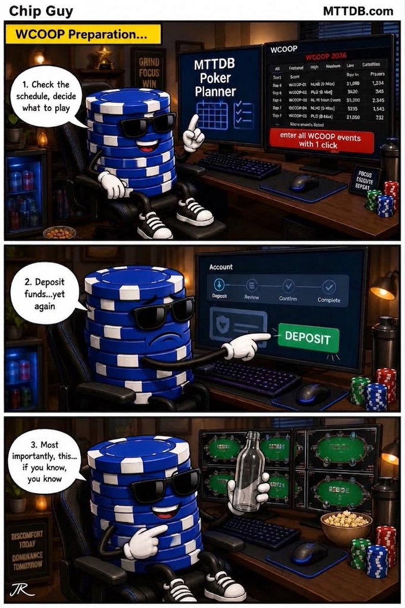 PokerChipGuy's tweet photo. Chip Guy #12: Preparing for WCOOP

https://t.co/3NERKE4jkN

#poker #wcoop #chipguy https://t.co/mNLhGmEDr0