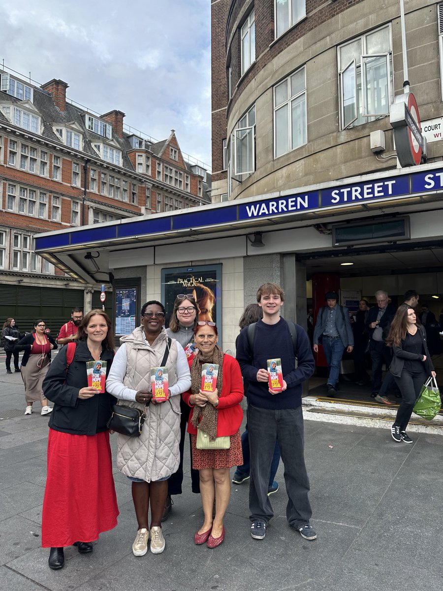 LondonLabour's tweet photo. Good morning Holborn &amp; St Pancras! ☀️

It was great to speak to so many of you this morning on your commute to work about the hope our Labour candidate Sagal Abdi-Wali will bring to the community 🌹 https://t.co/F7iJxaMCPn