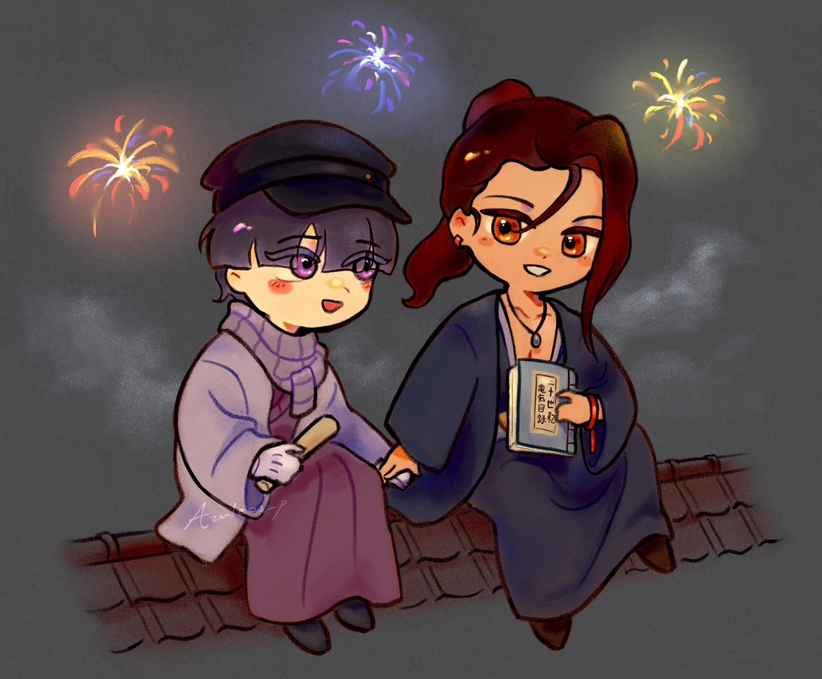 azaleos_p's tweet photo. Drew something cute n joyous for once (no you never saw my other art for this pair)! 
#sparks_of_tomorrow #二十世紀電氣目録  #清洋 https://t.co/AblMSECTvt