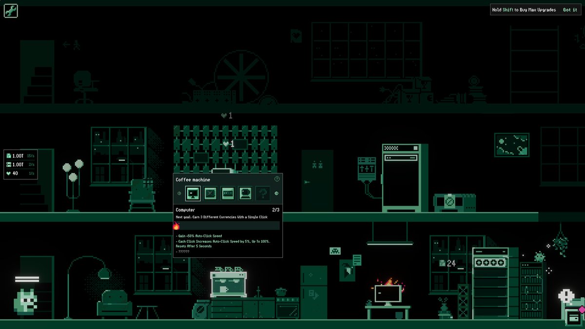 SpaceJazzGames's tweet photo. 『It’s Fine』、インディー開発者の最高の相棒。
慰めてはくれません。みんな同じ地獄にいると教えるだけ。発売まであと24時間。犬の上司に急かされながら、クリックと放置でゲームを完成させよう。
Steamで配信中。発売記念10%OFF！