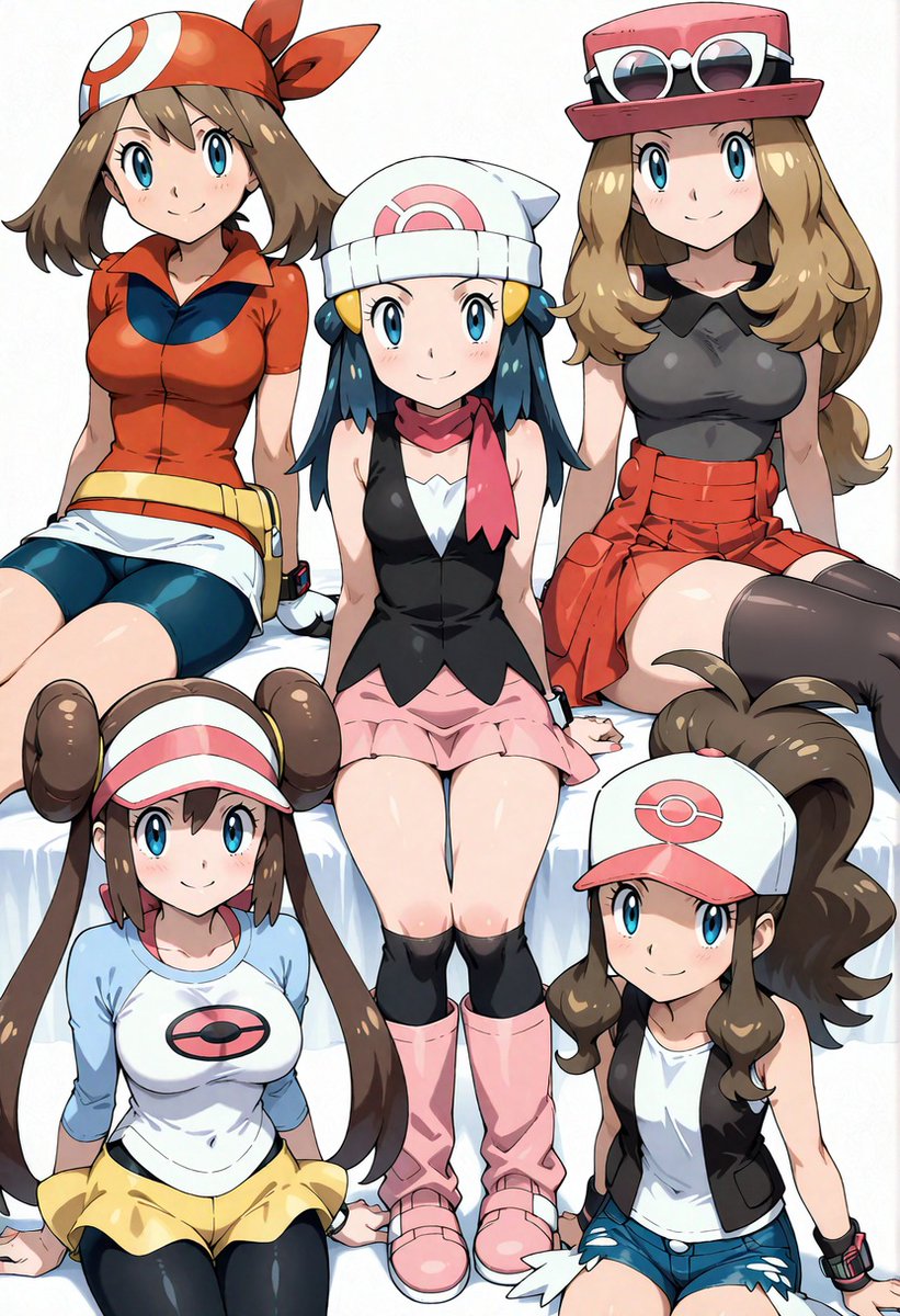 hitsuji_AI's tweet photo. ハルカ×ヒカリ×トウコ×メイ×セレナ
無理矢理1枚に詰め込んでみました😇
#AIイラスト #AIart #ポケモン https://t.co/y6HeIjbgUL