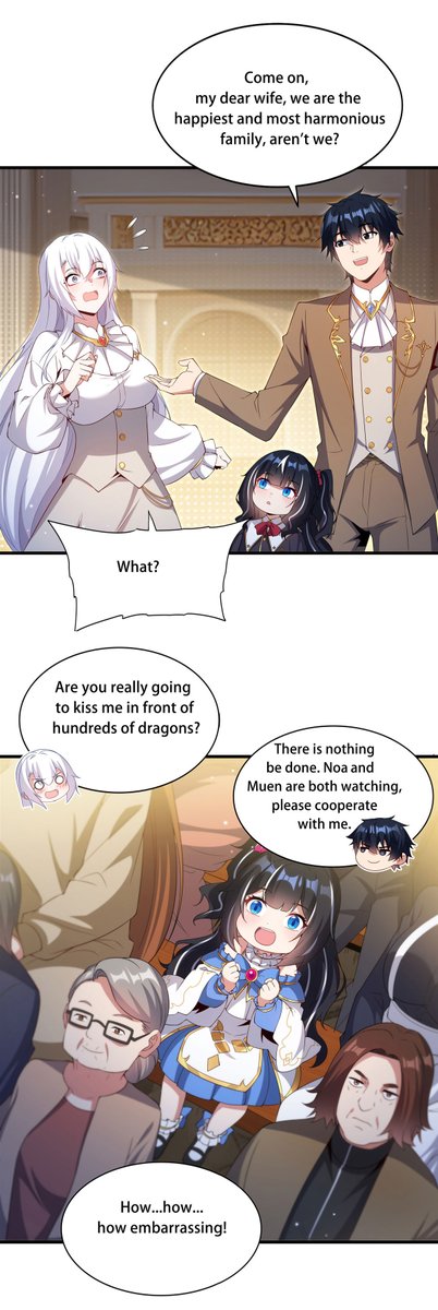 lolobun_mk's tweet photo. Parents must make out on stage to prove they're a happy family. Mom is blushing furiously, while their lively little daughter innocently cheers for their true love. 🥰

#manga #ShutupEvilDragon https://t.co/4FI4tSLb4F