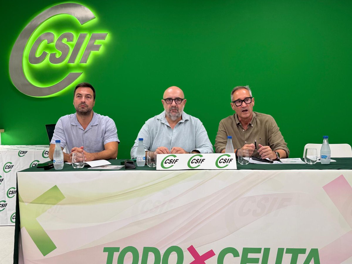 CSIFnacional's tweet photo. 🟢 Miguel Borra, presidente de #CSIF, y Juan Iglesias, presidente de CSIF Ceuta, se reúne en Ceuta con delegados/as sindicales para escuchar de primera mano sus demandas y la situación en la que se encuentra la prestación de servicios en la Ciudad Autónoma. https://t.co/n7ulpE4qwU