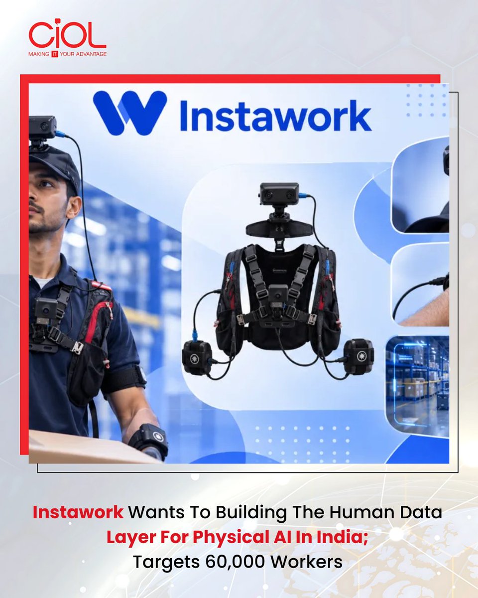 CiOL_News's tweet photo. Instawork Builds Human Data Layer for Physical AI
Instawork has launched Instacore in India to collect real‑world training data for robots, aiming to expand its physical AI workforce from 6,000 to 60,000 workers.
https://t.co/ccgzqVFiJi
#CIOL #Instawork #Instacore #PhysicalAI https://t.co/fzSDGQYQdq