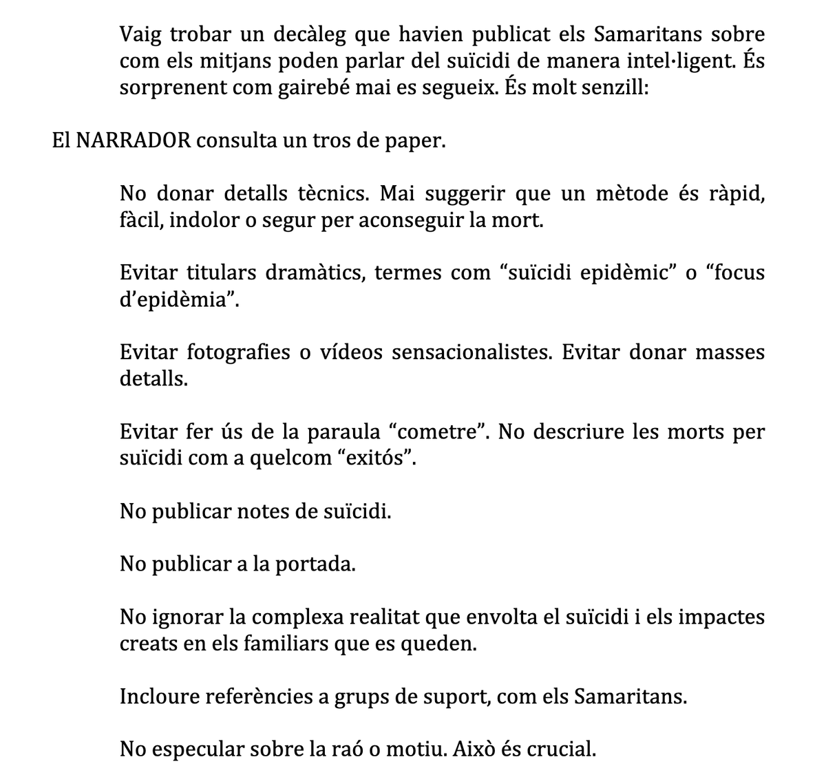 SixtoPazTeatre's tweet photo. Avui és el Dia Internacional de la Prevenció al Suïcidi i us volíem compartir un fragment del text de #LesCosesExcepcionals 👇 https://t.co/neqlsCzY0x