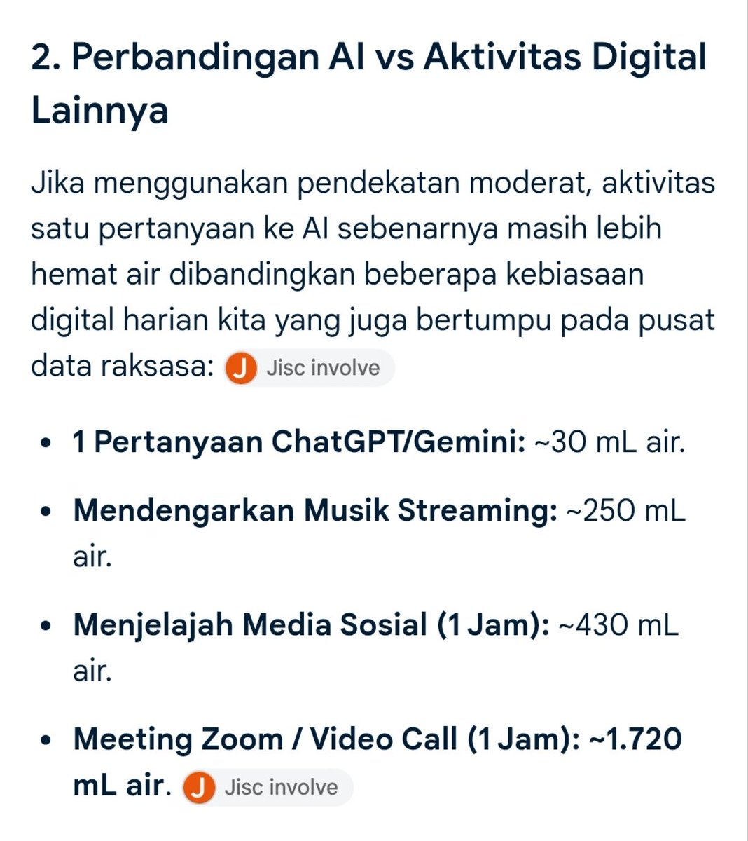 AndreBW92's tweet photo. @footycinephile Sedikit gambaran saja
Tidak membela AI
Ada sumber nya kalau mau sumber saya ketikkan juga 
AI tidak semata-mata menghabiskan air tapi semua data center sosmed juga pakai air untuk sistem pendinginan nya dan industri² lain yang ada di dunia juga banyak membutuhkan air https://t.co/oLjDSKJulL