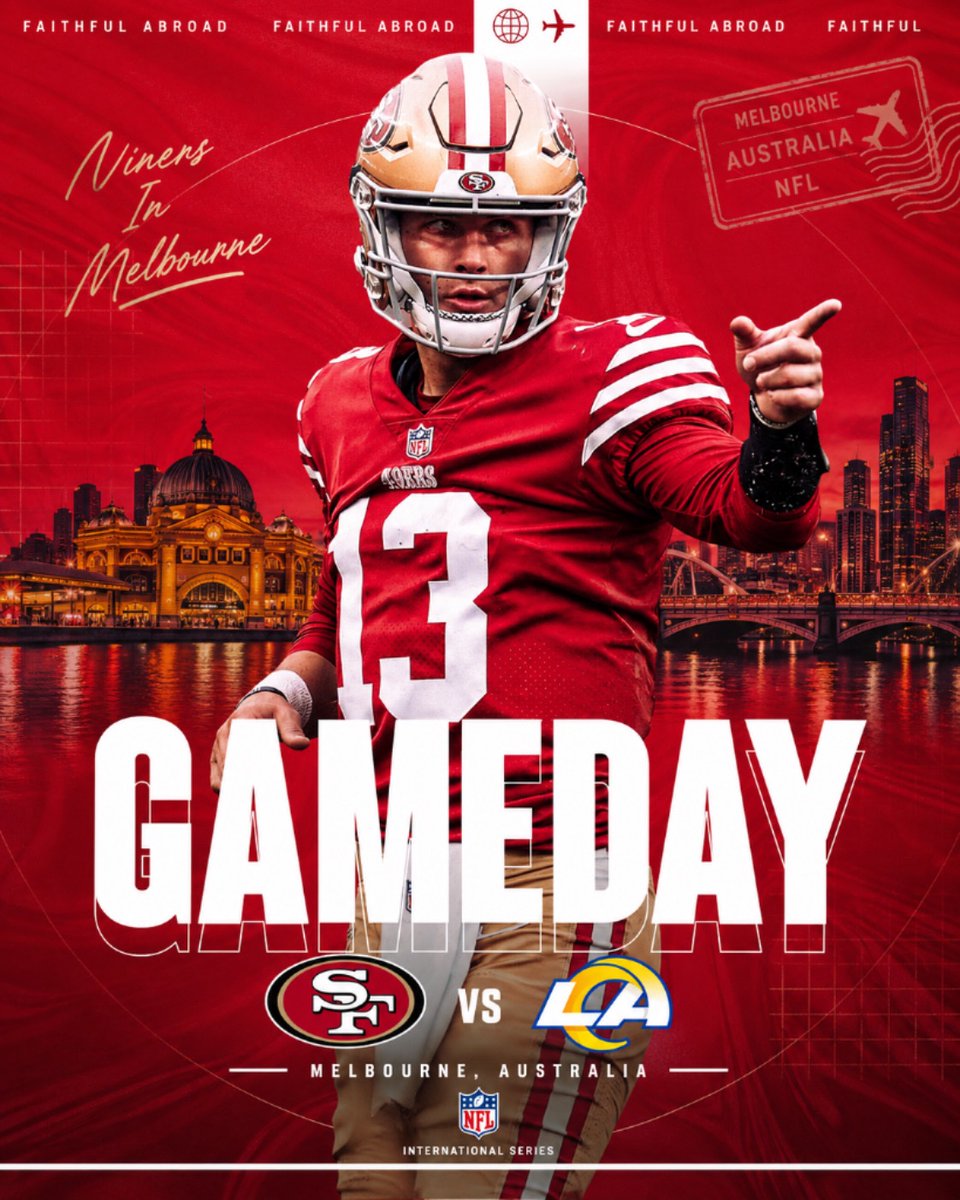 OurSf49ers's tweet photo. Good day mates, it’s officially #49ers Game Day! 

#BeatLA https://t.co/914P883P8d