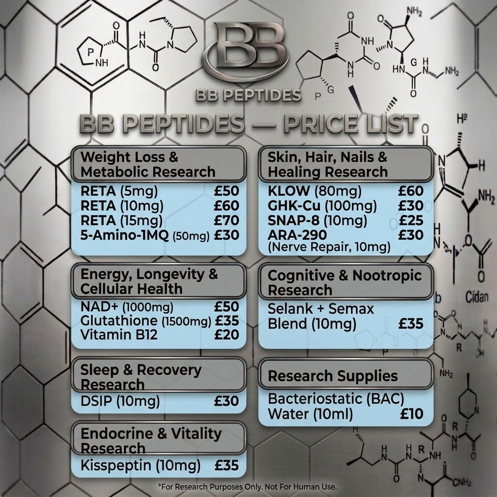 BBPeptides's tweet photo. New stock list updated 

Single vials all available for uk next day delivery 

Peptide pens now available on all stock message for pricing on these can undercut any price your currently paying 

Bulk peptide kits available to order message for pricing 5 - 10 days delivery time

All COA are available also please feel free to ask