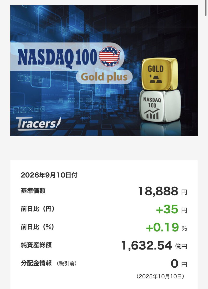 beikokuNISA's tweet photo. 9月10日基準価額
Tracers S&P500トップ10インデックス
15,935円(-64円)+0.4%
Tracers NASDAQ100ゴールドプラス
18,888円(+35円)0.19%
#新NISA #米国株 #ニセナス #一歩テック #SP10 #ゴルナス https://t.co/EIj8vmc0xX