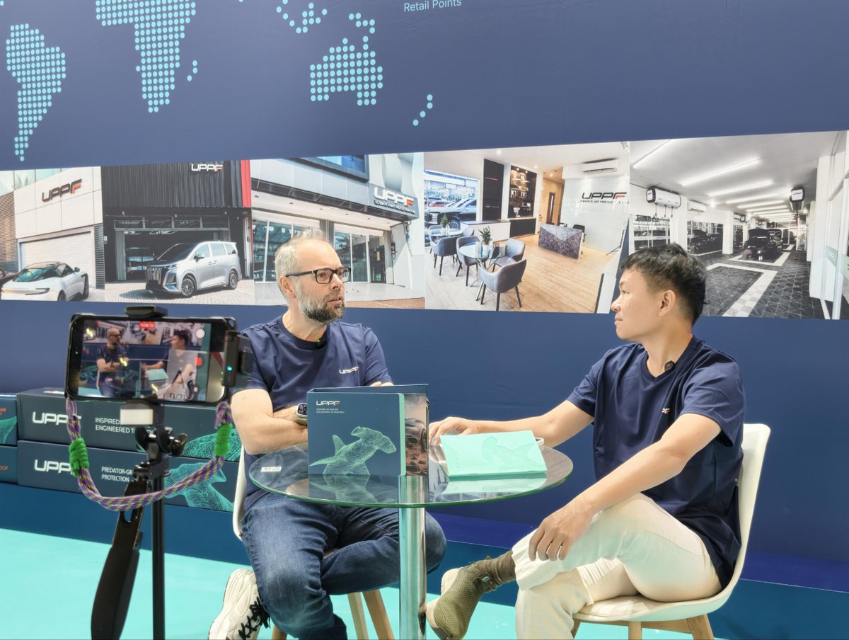 UPPF_INTL's tweet photo. Another busy day at the show with new faces and great conversations! Thanks to everyone who visited us. 

📍 Hall 3.1, Booth F95  
Come say hi! 👋

#UPPF #AutomechanikaFrankfurt #Frankfurt #PPF #PaintProtectionFilm https://t.co/HYL1xoUz0w