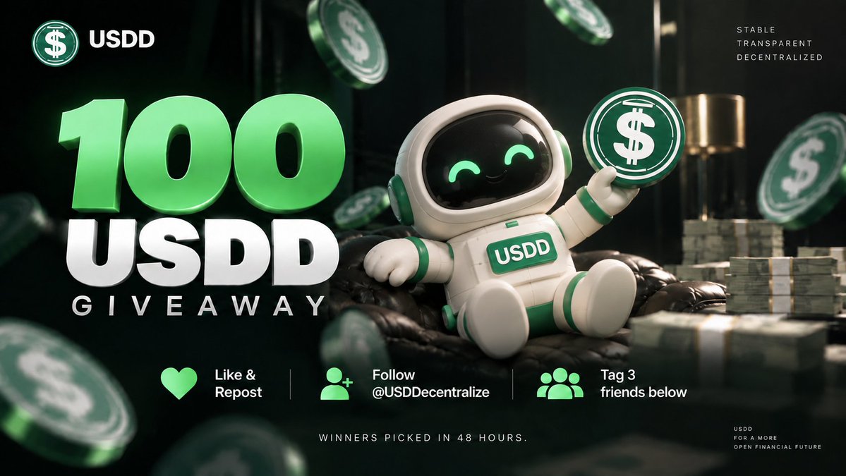 USDDecentralize's tweet photo. $100 USDD Giveaway 💚

5 winners will each receive $20 USDD

To enter:
➕ Follow @USDDecentralize
❤️ Like
🔁 RT
💬 Tag 3 friends below

Winners picked in 48 hours. ⏳ https://t.co/HujlJNWsSw