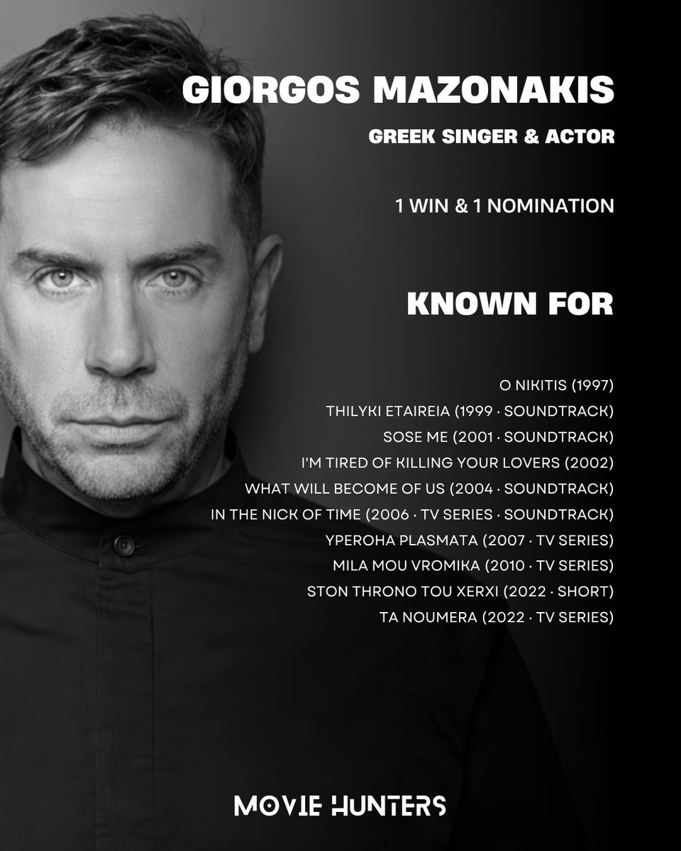 moviehunters01's tweet photo. In memory of Giorgos Mazonakis (1972-2026)
Γιώργος Μαζωνάκης (1972-2026)
Greek Singer & Actor
Born: March 4, 1972 · Nikaia, Peiraias, Greece
Died: September 09, 2026 · Athens, Greece
1 win & 1 nomination
#giorgosmazonakis #rip #greeksinger #osozwmazw #moviehunters01 https://t.co/OMutlNwgnF