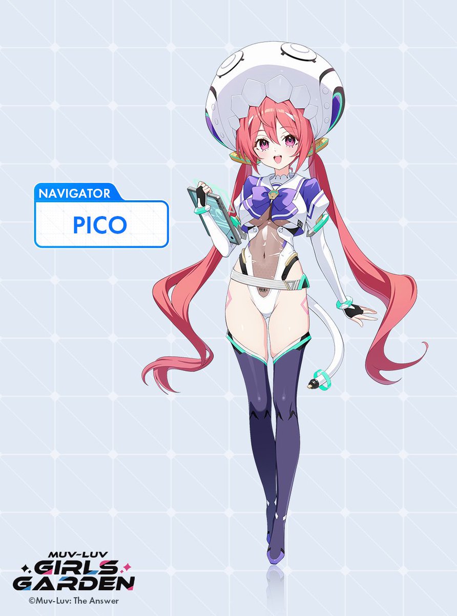 muvluv_GG_ENG's tweet photo. ◤￣￣￣￣￣￣￣￣￣￣￣￣￣￣￣￣￣
Character Introduction: Pico
＿＿＿＿＿＿＿＿＿＿＿＿＿＿＿＿＿◢

Meet Pico, your in-game navigator! ✨

Name: Pico
Affiliation: ???

Pico is a navigation AI who assists the protagonist throughout the game. 🙌
You’ll often hear Pico say, “Pico-pico-piin!”

Add Muv-Luv Girls Garden to your wishlist now and come meet Pico!

💁 Add to your wishlist here:
https://t.co/yqLNdF5rkw

#MUVLUVGG