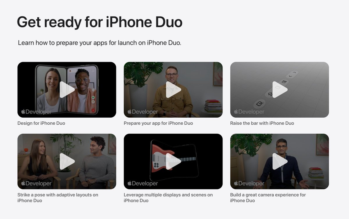 perpetuous's tweet photo. If you have an iOS app, iPhone Duo might break more things than you expect 🚨

Apple just released new tutorials on how to prepare your apps for iPhone Duo. 

I watched them, and a few things stood out: https://t.co/5mMqs1HbFh