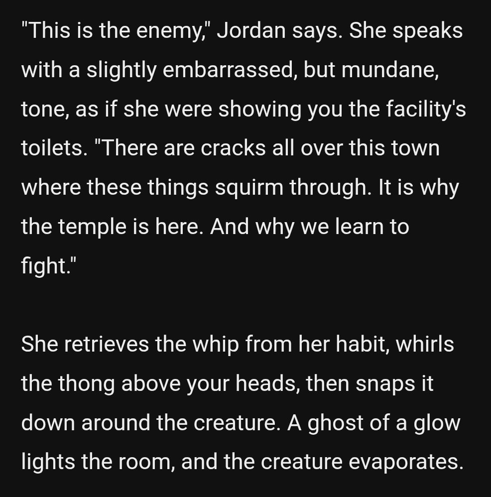 messymooncakes's tweet photo. wait thats so cool?? i thought the initiation shit was just cos they were a wack cult but it kinda makes sense if initiates will eventually fight monsters https://t.co/IfODnrag46